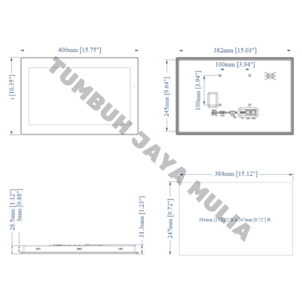 HMI WEINTEK CMT2168X 15.6 INCH WVA TFT LCD foto 3