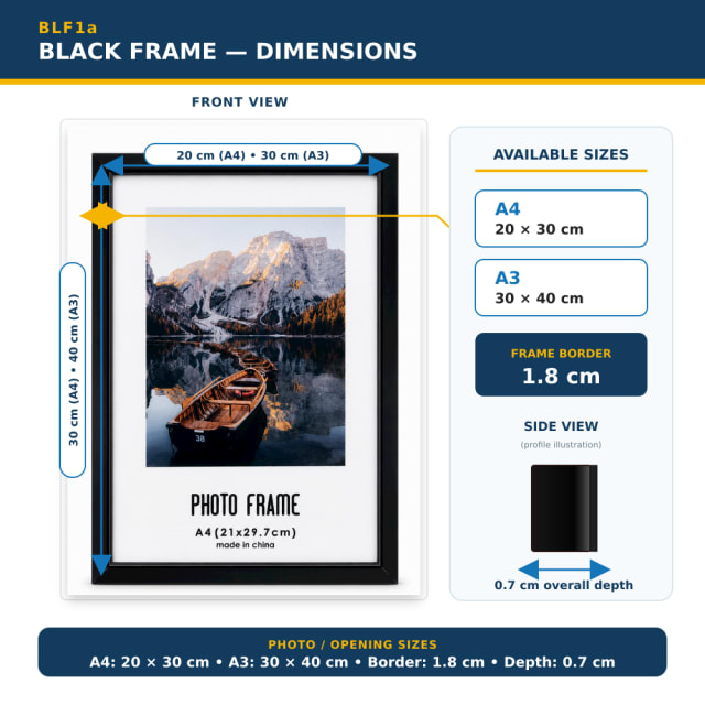 Black Frame dimensions