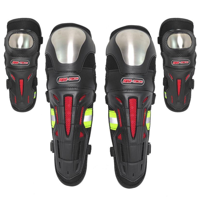 Protectores De Piernas y Codos Negros K18H18 (JUEGO)