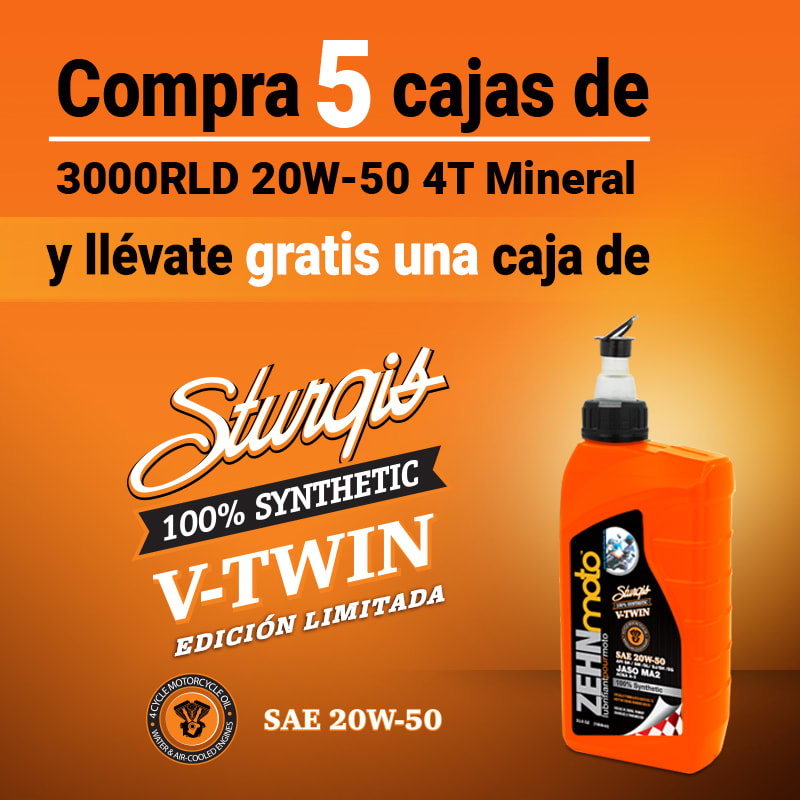 5 Cajas Aceite Zehnmoto 4t 20w50 Mineral Con 12+1 Caja Con 12 Sturgis Edicion Especial