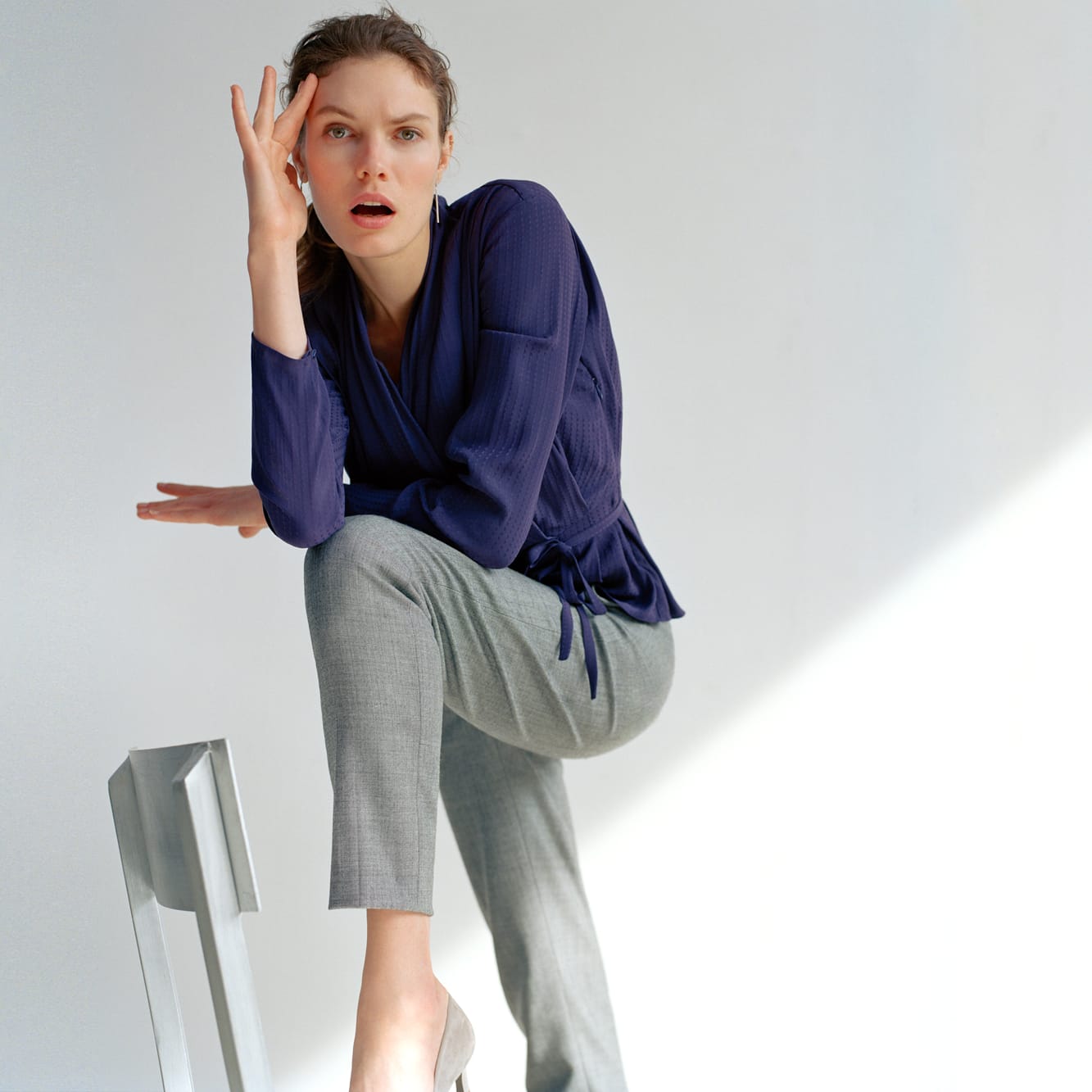 Woman wearing the Twyla top