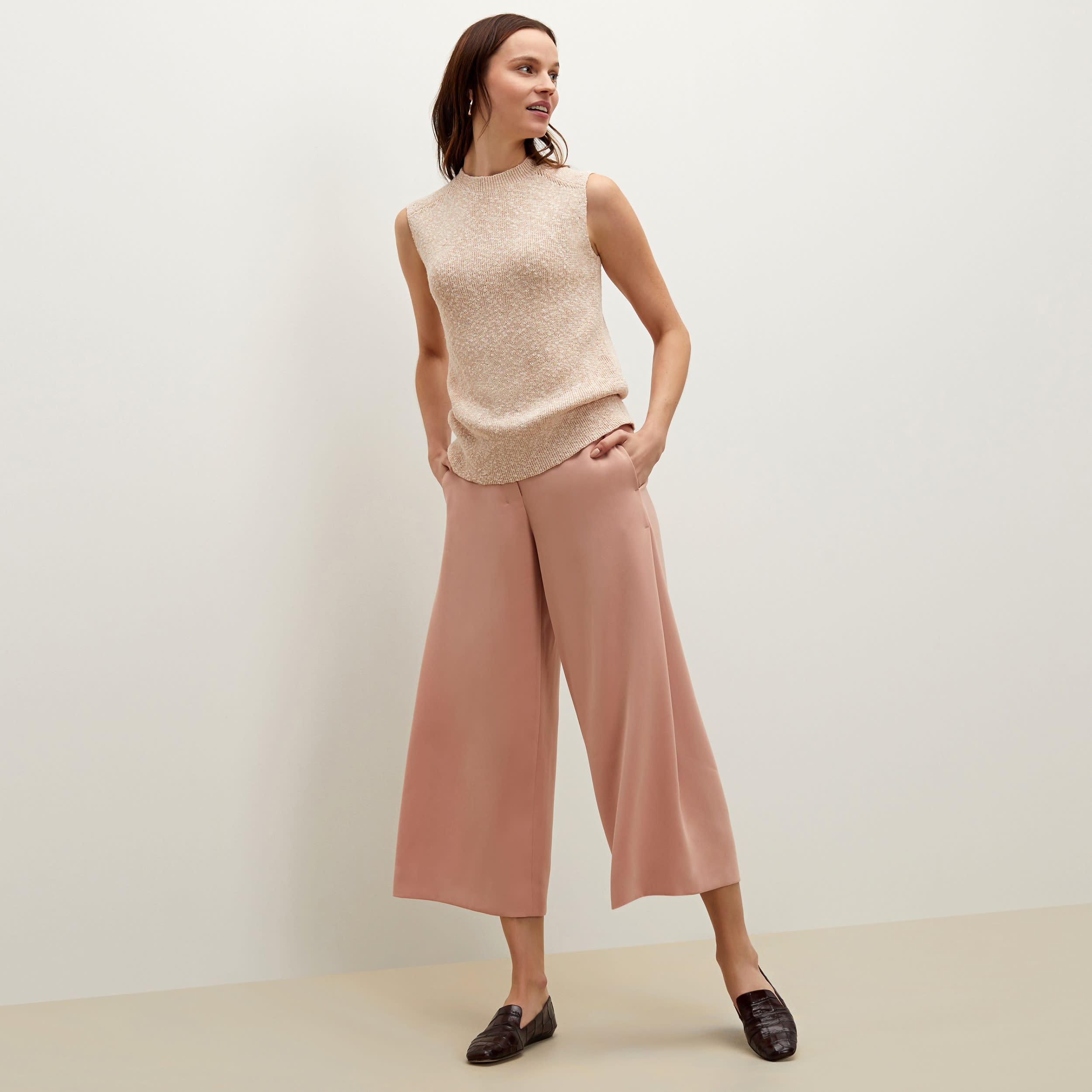 The Barbara Sweater—Knit Boucle - Cameo / Ivory | M.M.LaFleur