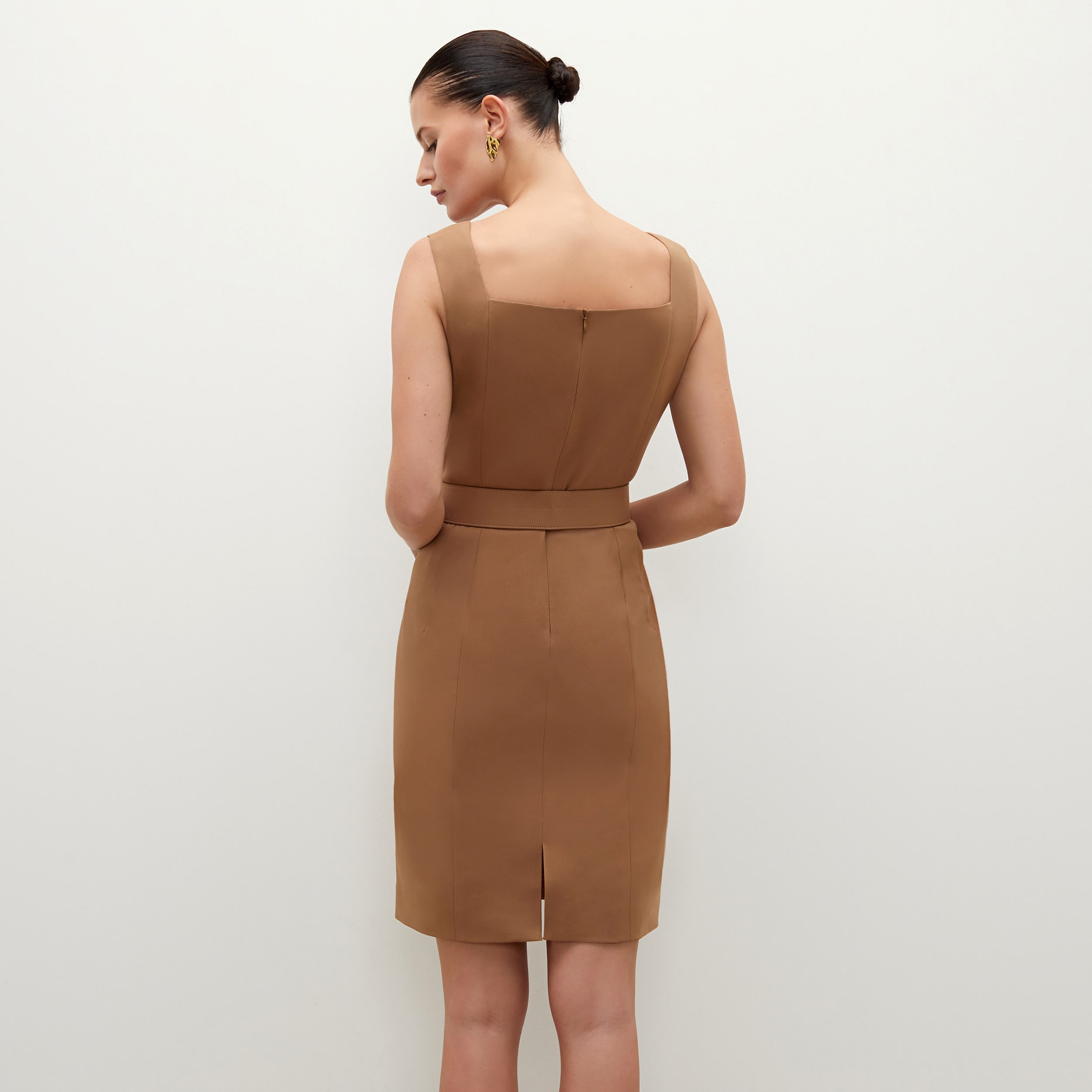 The Cynthia Dress—Washable Wool Twill Camel M.M.LaFleur