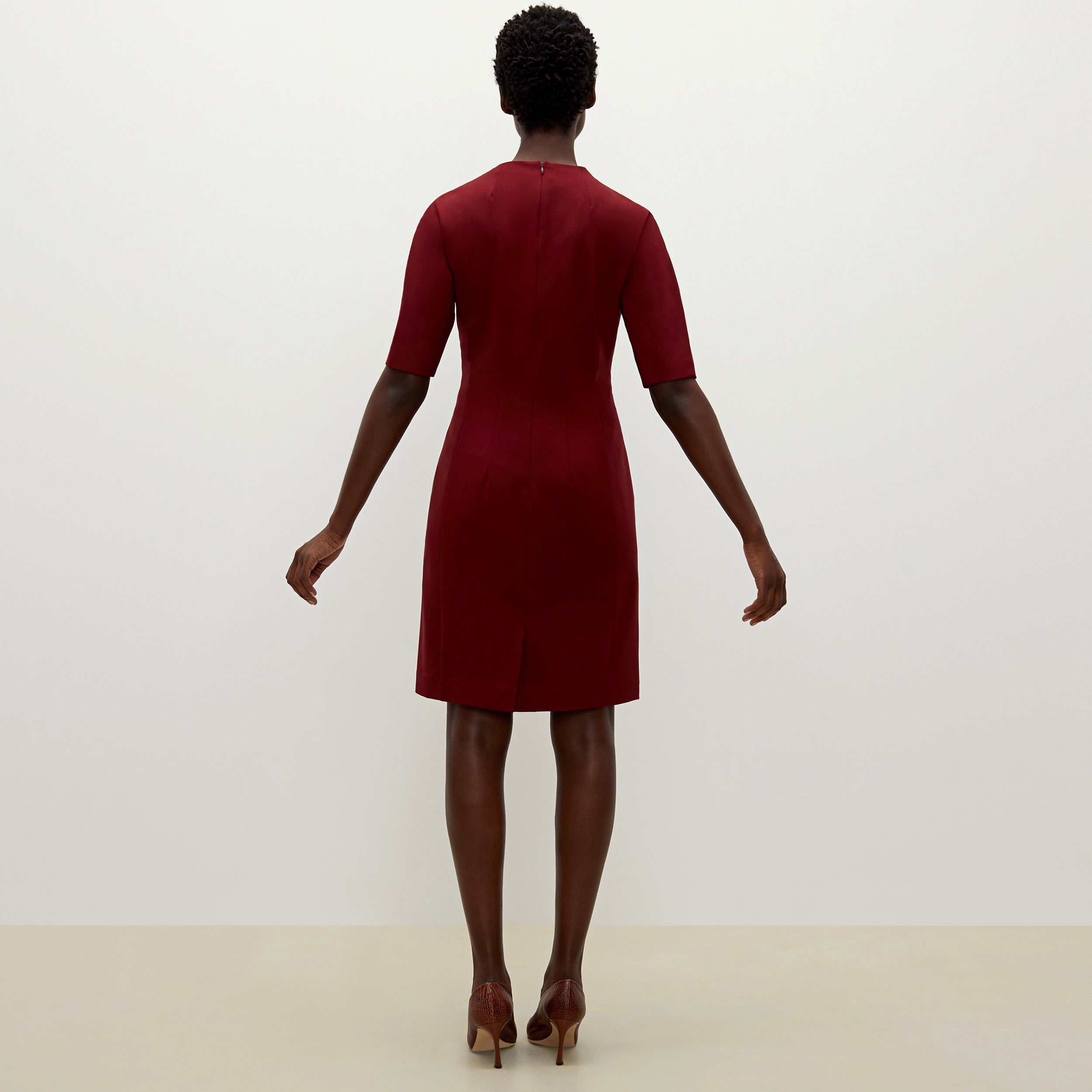 The Farnoosh Dress—Washable Wool Twill Bordeaux M.M.LaFleur