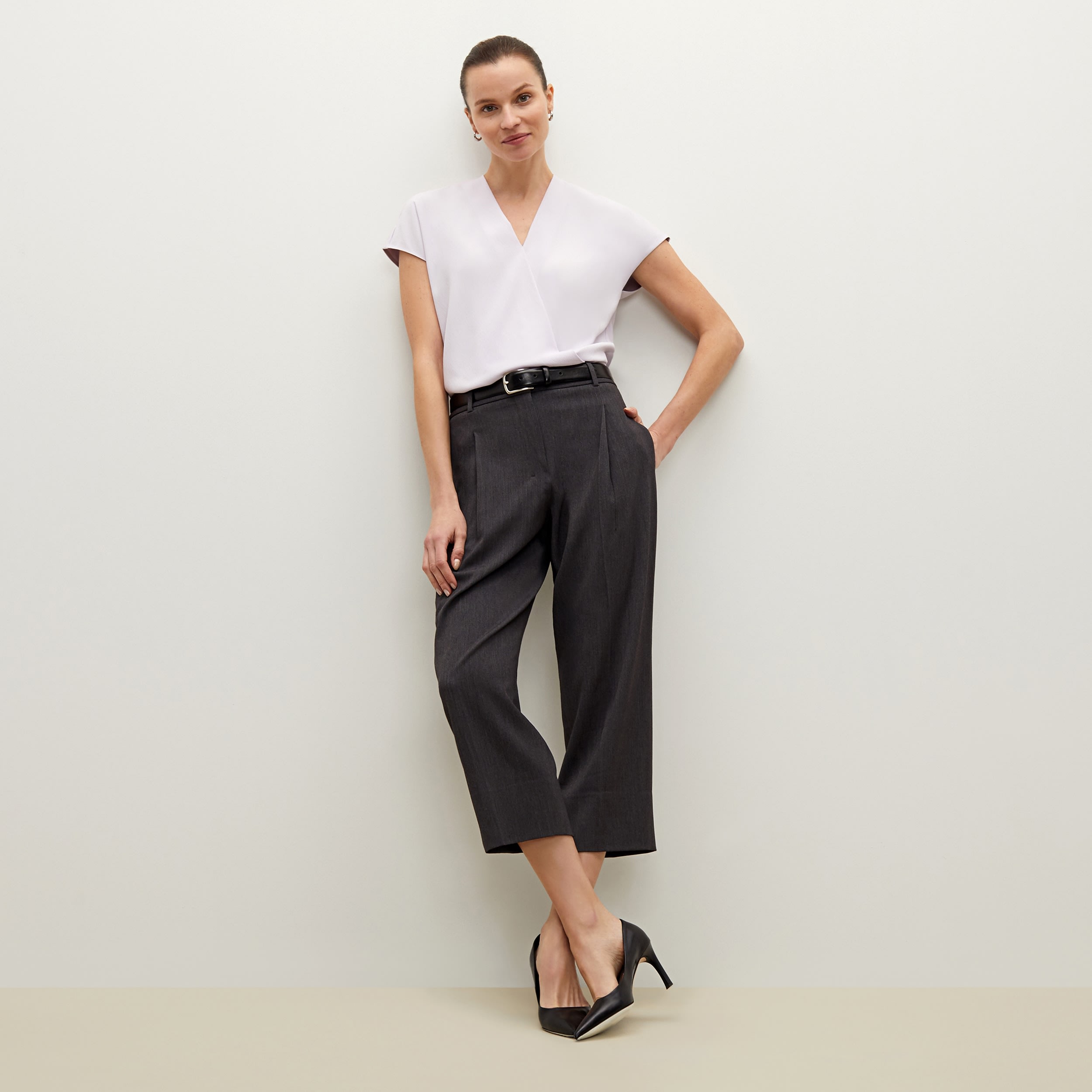 The Isadora Pant—Light Twill - Charcoal | M.M.LaFleur