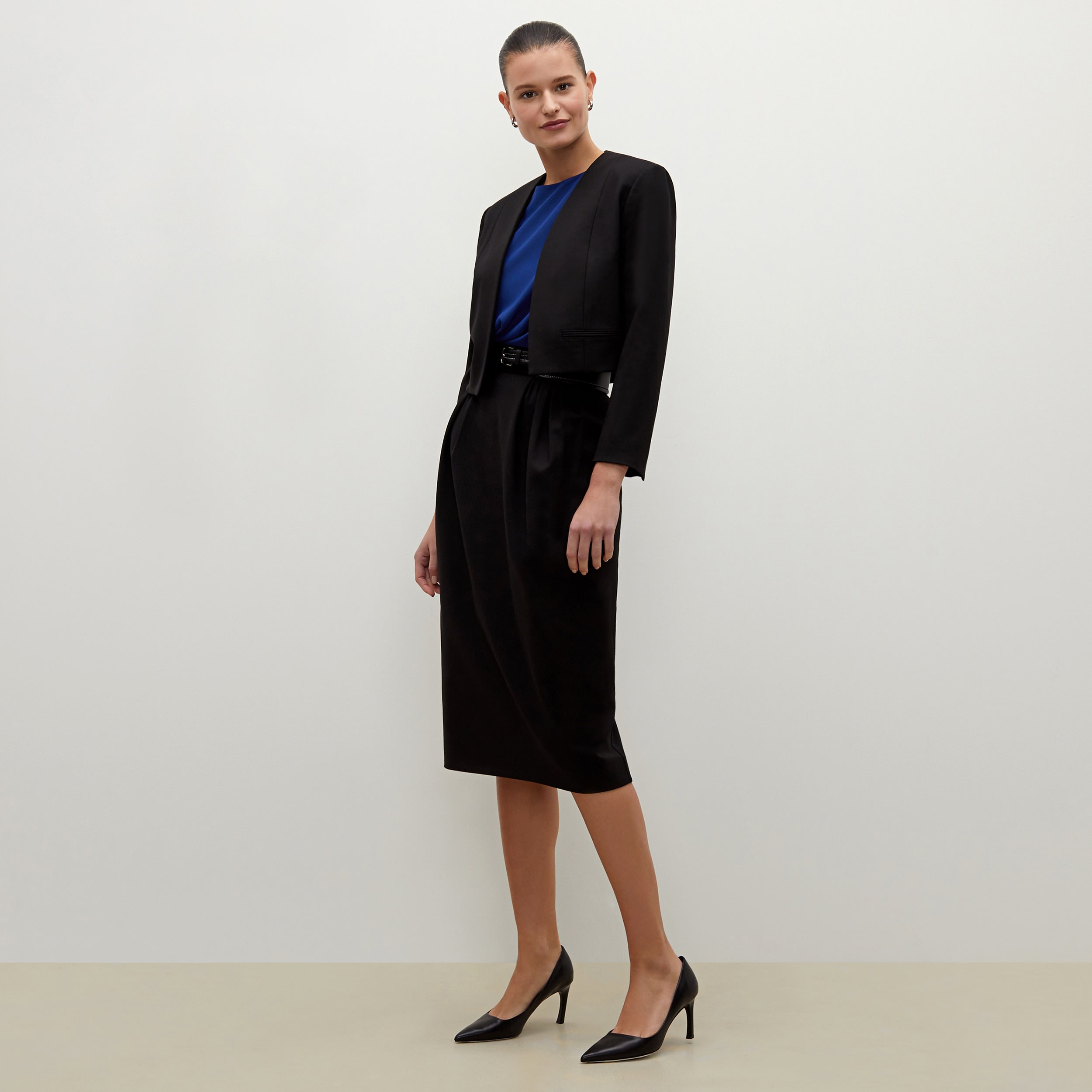 The Teresa Skirt—Washable Wool Twill - Black | M.M.LaFleur