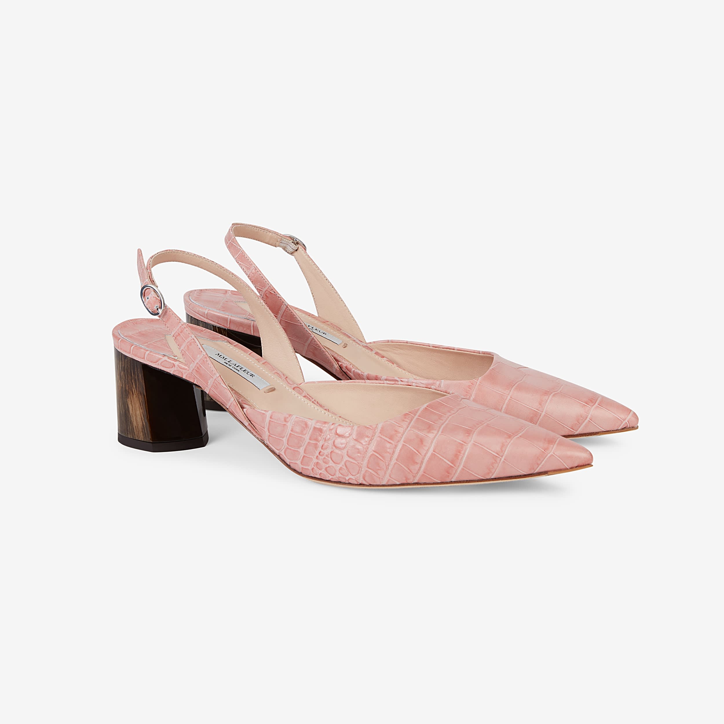 Irene Slingback—Embossed Croc - Rose 