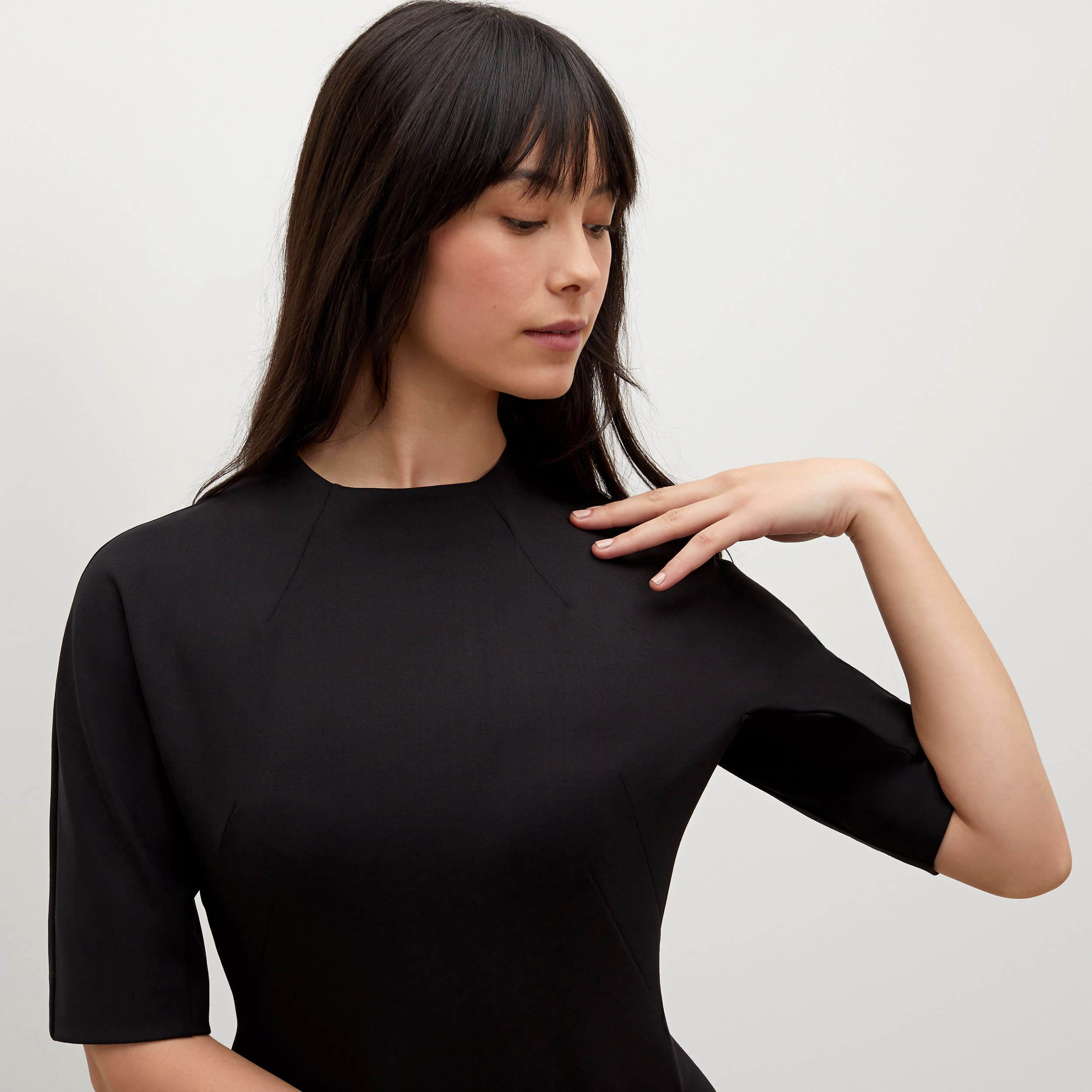 The Farnoosh Dress—Washable Wool Twill Black M.M.LaFleur