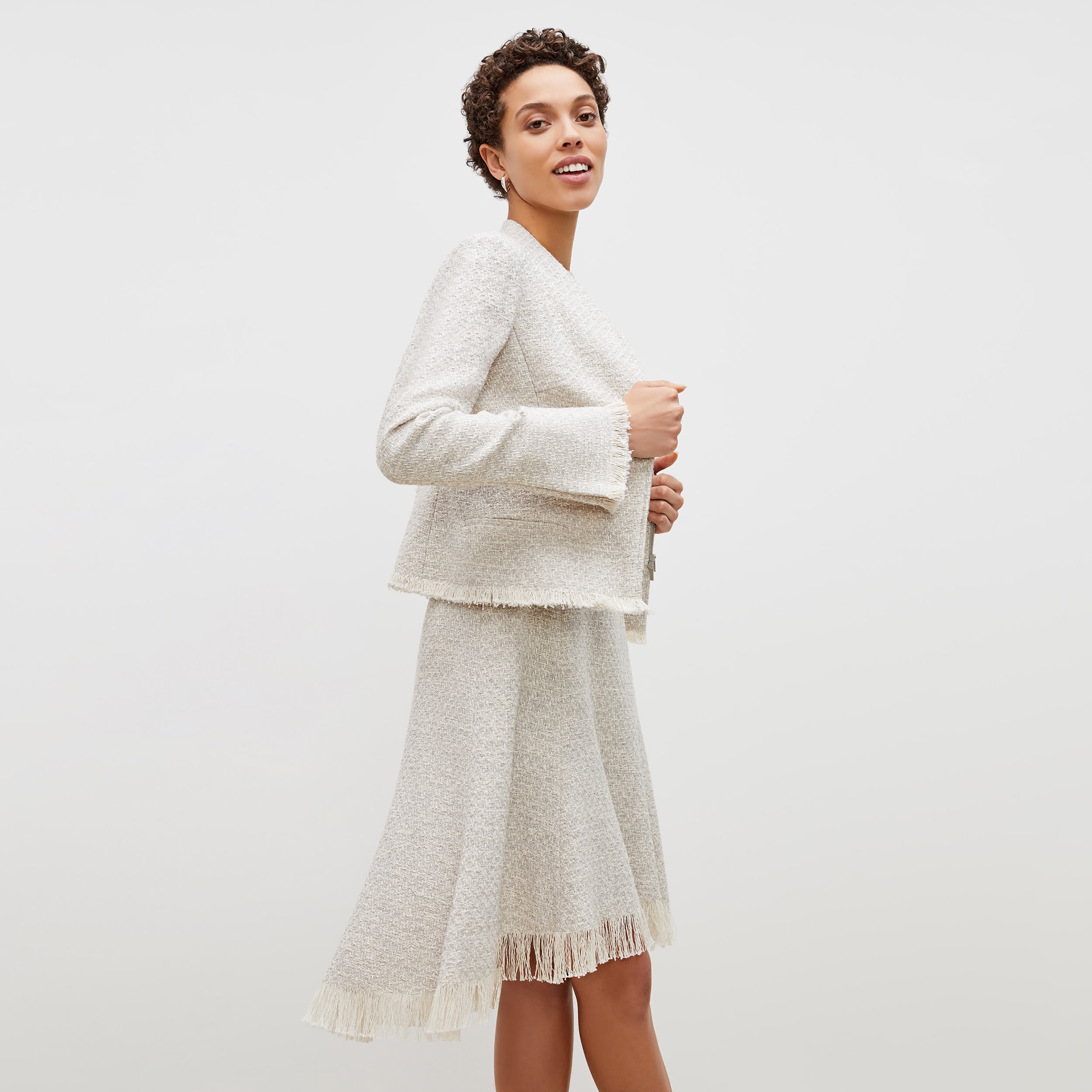 The Jie Jacket—Cotton Boucle Sea Salt / Ivory M.M.LaFleur
