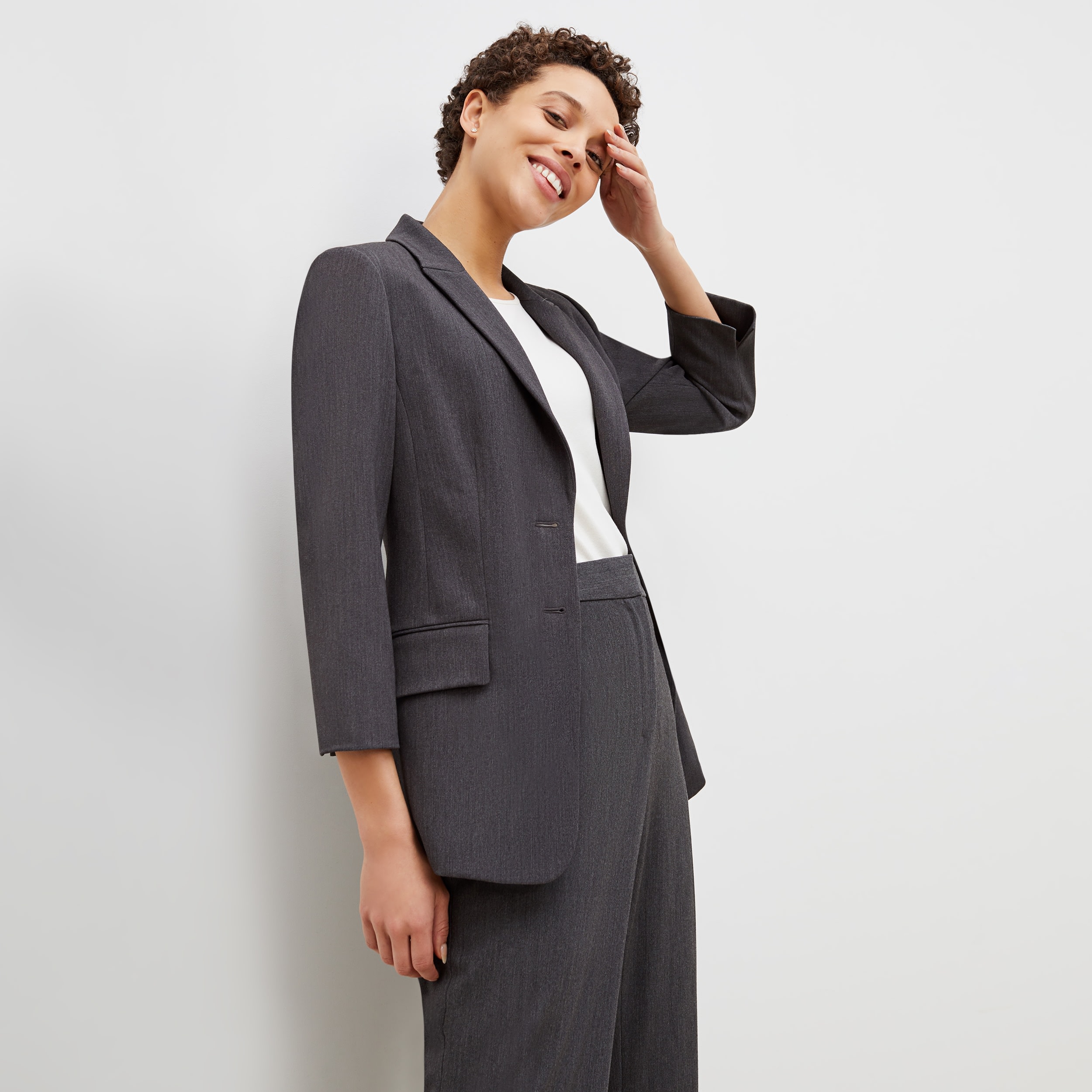 The Carson Blazer Light Twill Charcoal M M Lafleur