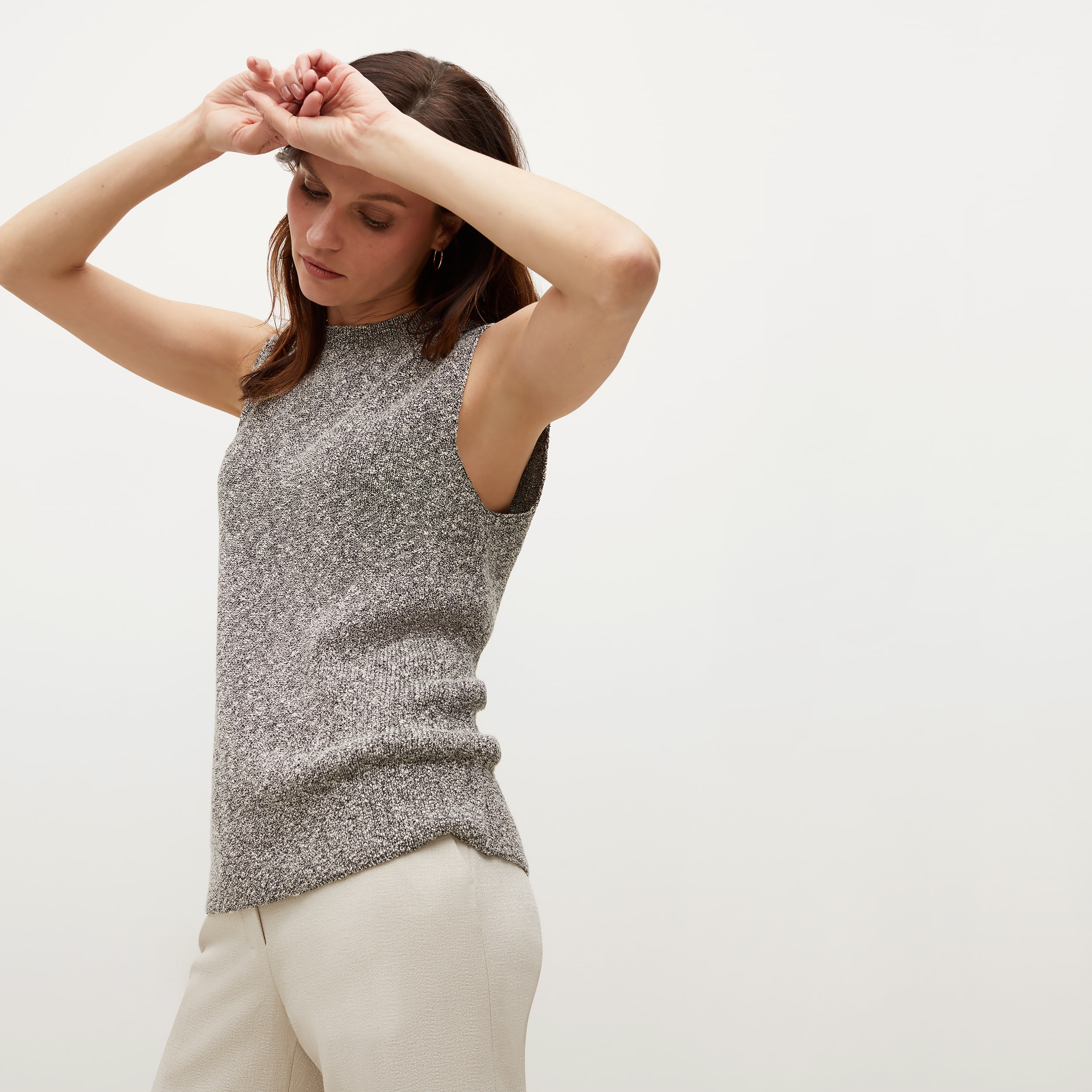 The Barbara Sweater—Knit Boucle - Black / White | M.M.LaFleur