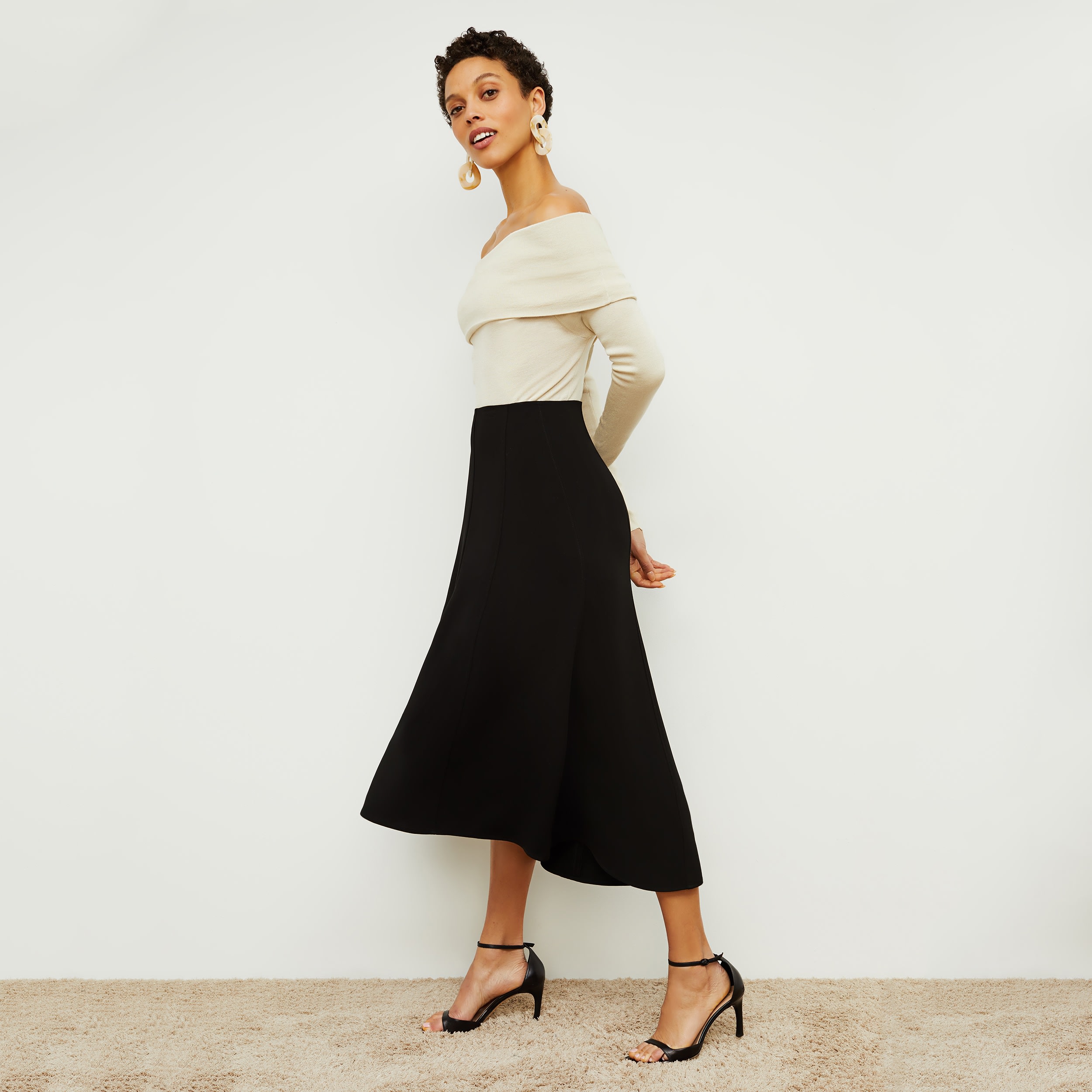 The Melrose Skirt—Crepe - Black | M.M.LaFleur