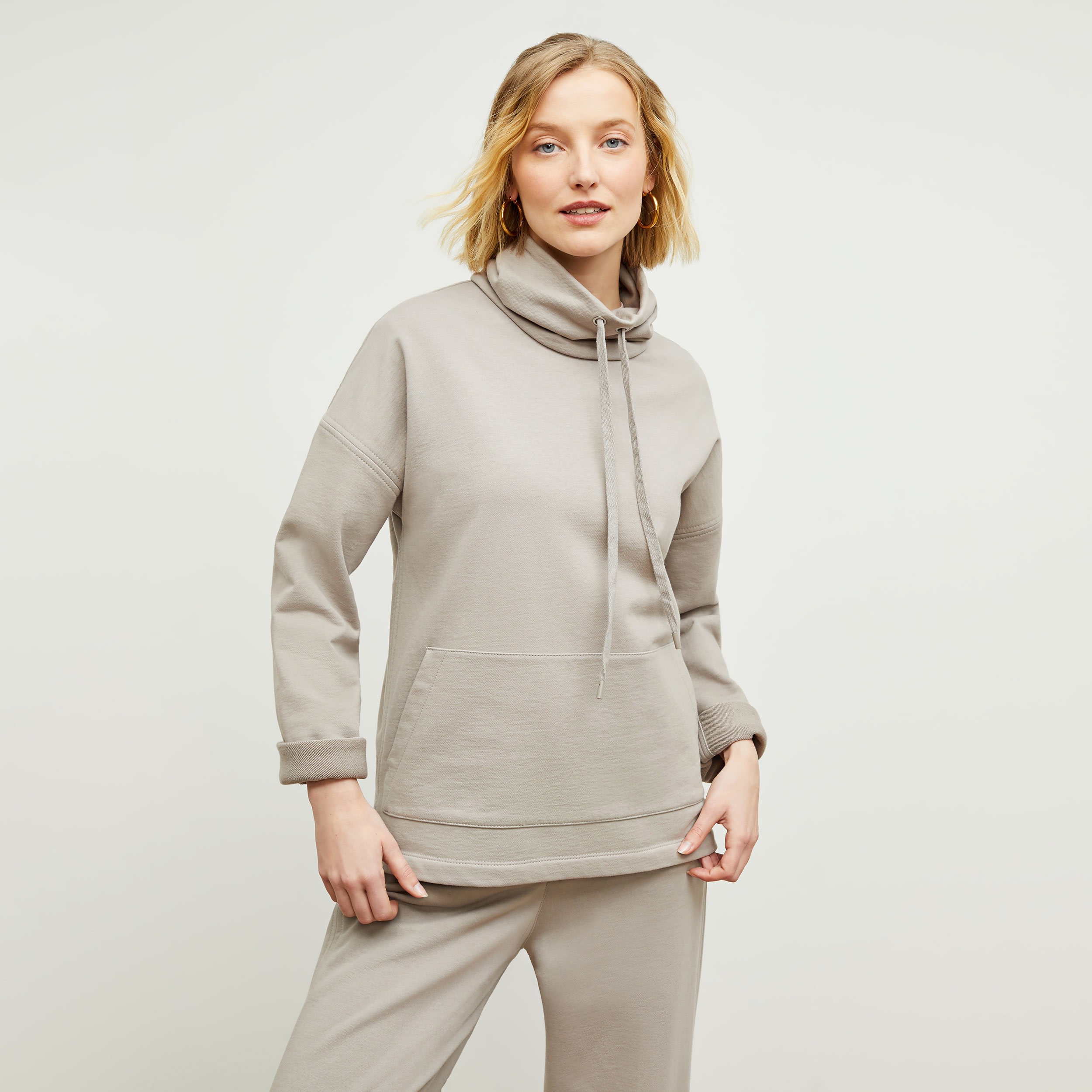 The Harris Sweatshirt—Fine Terry - Smoky Taupe | M.M.LaFleur