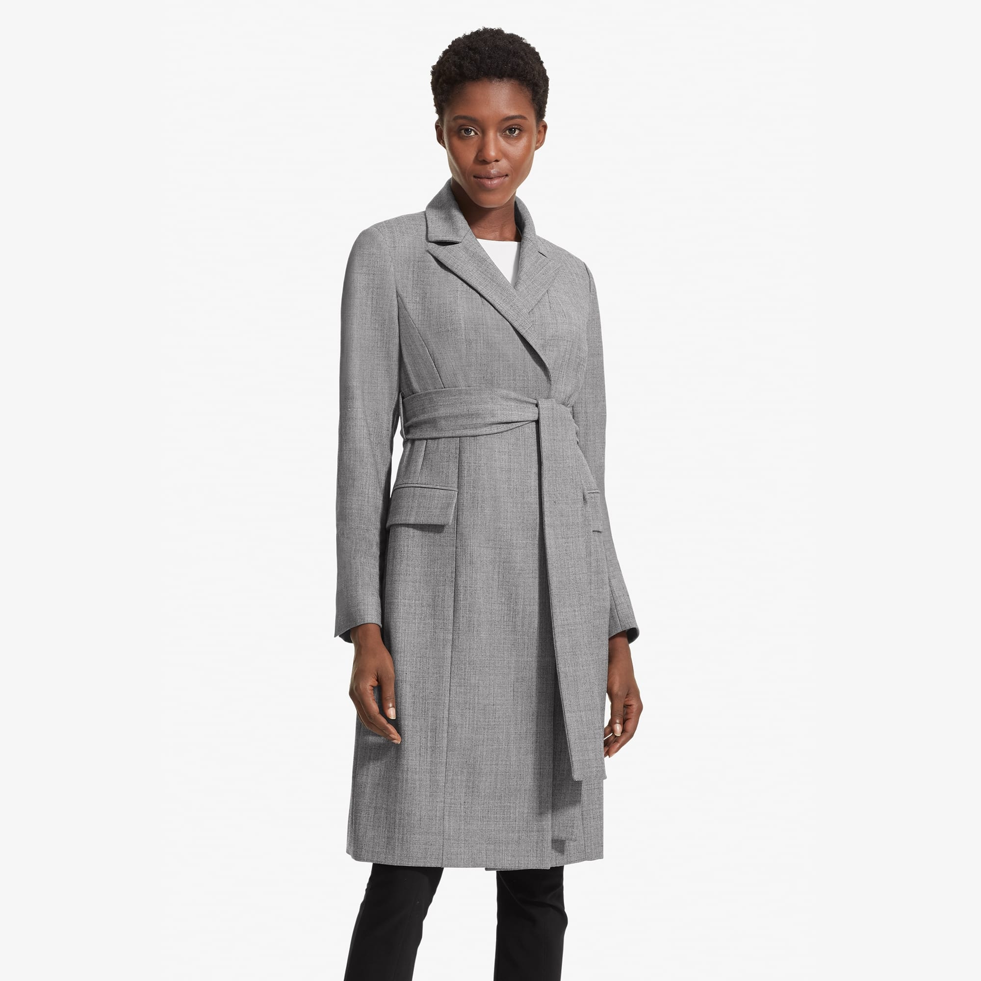 The Cheryl Coat—Sharkskin - Black / White | M.M.LaFleur