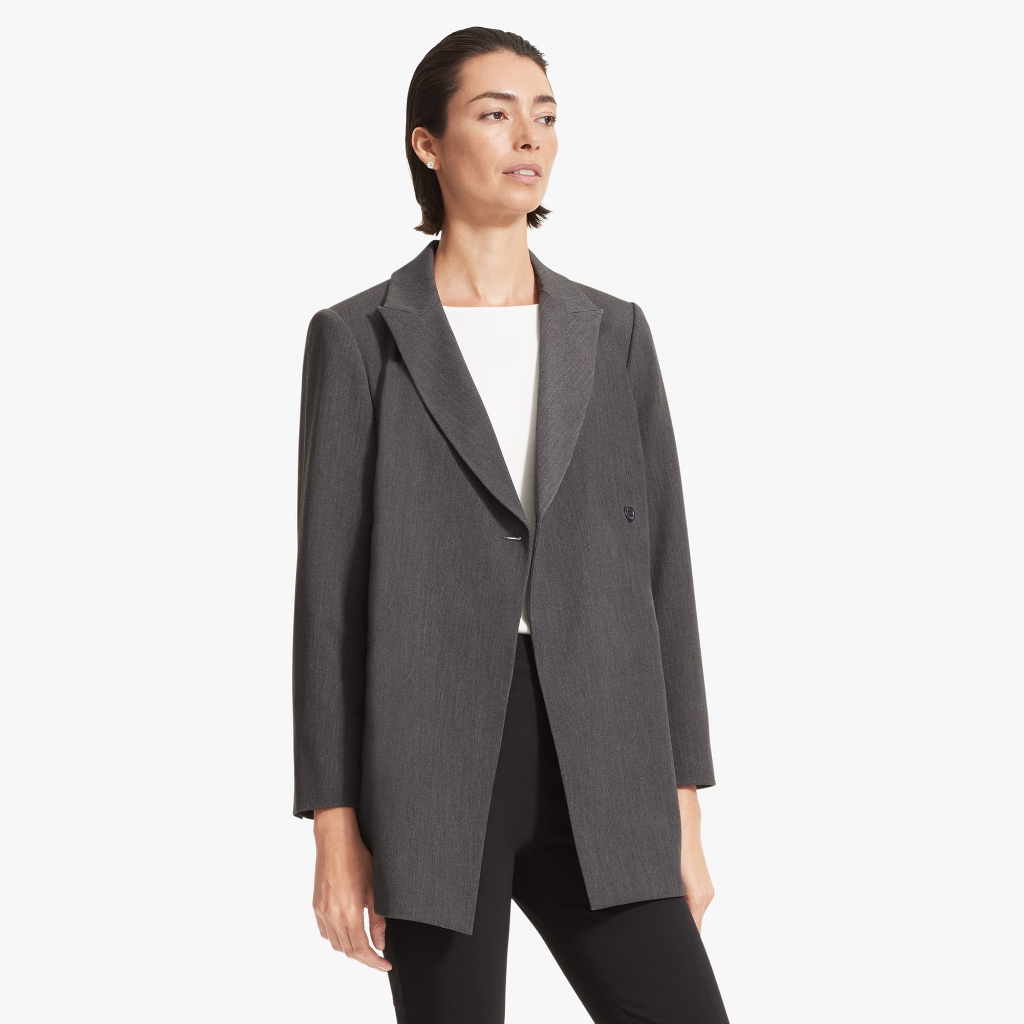 The Tamar Blazer—Light Twill - Charcoal | M.M.LaFleur