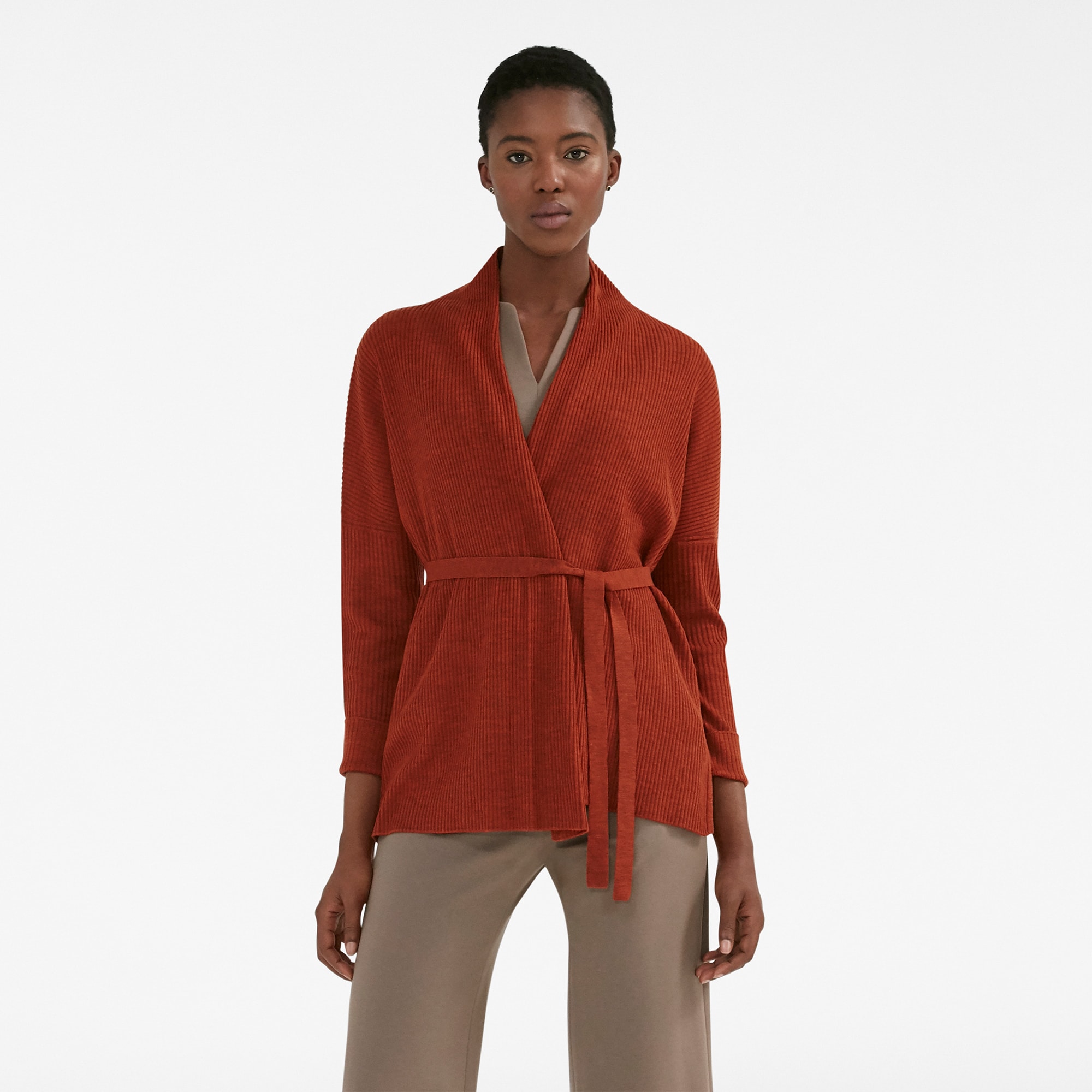 The Stanton Cardigan - Umber Melange | M.M.LaFleur