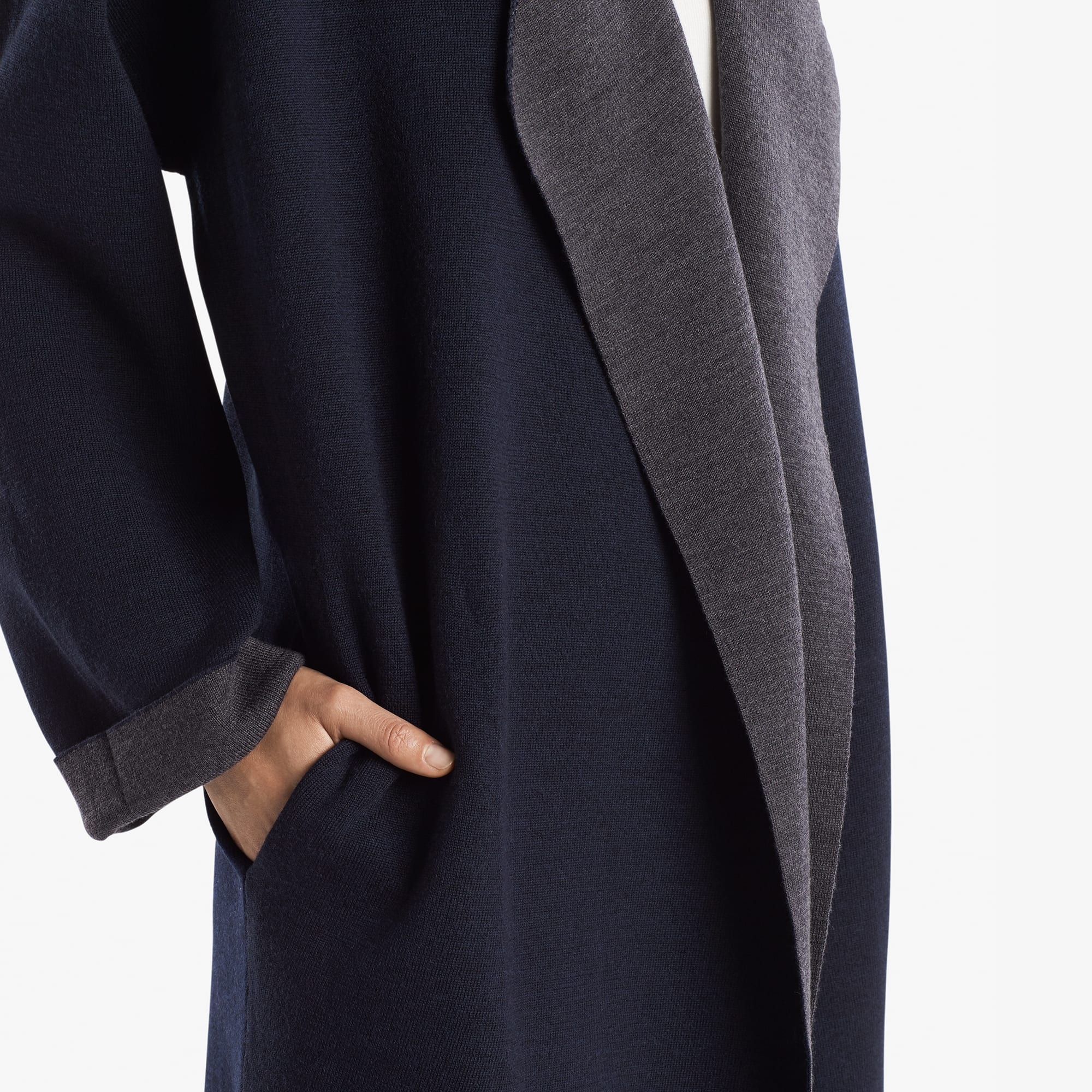 The Dougherty Duster—Merino Wool - Dark Navy / Charcoal | M.M.LaFleur