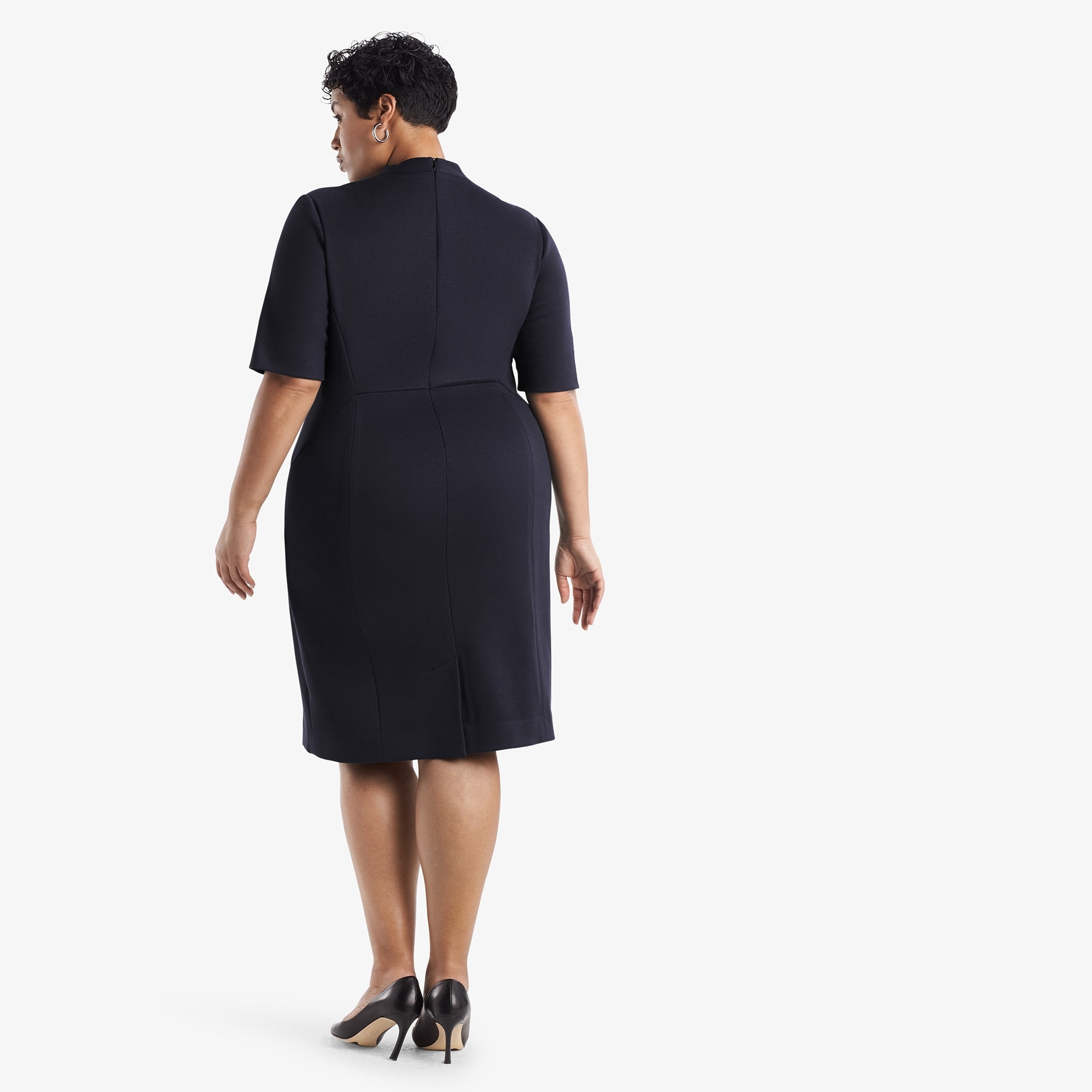 The Heidi Dress—Textured Ponte - Galaxy Blue | M.M.LaFleur