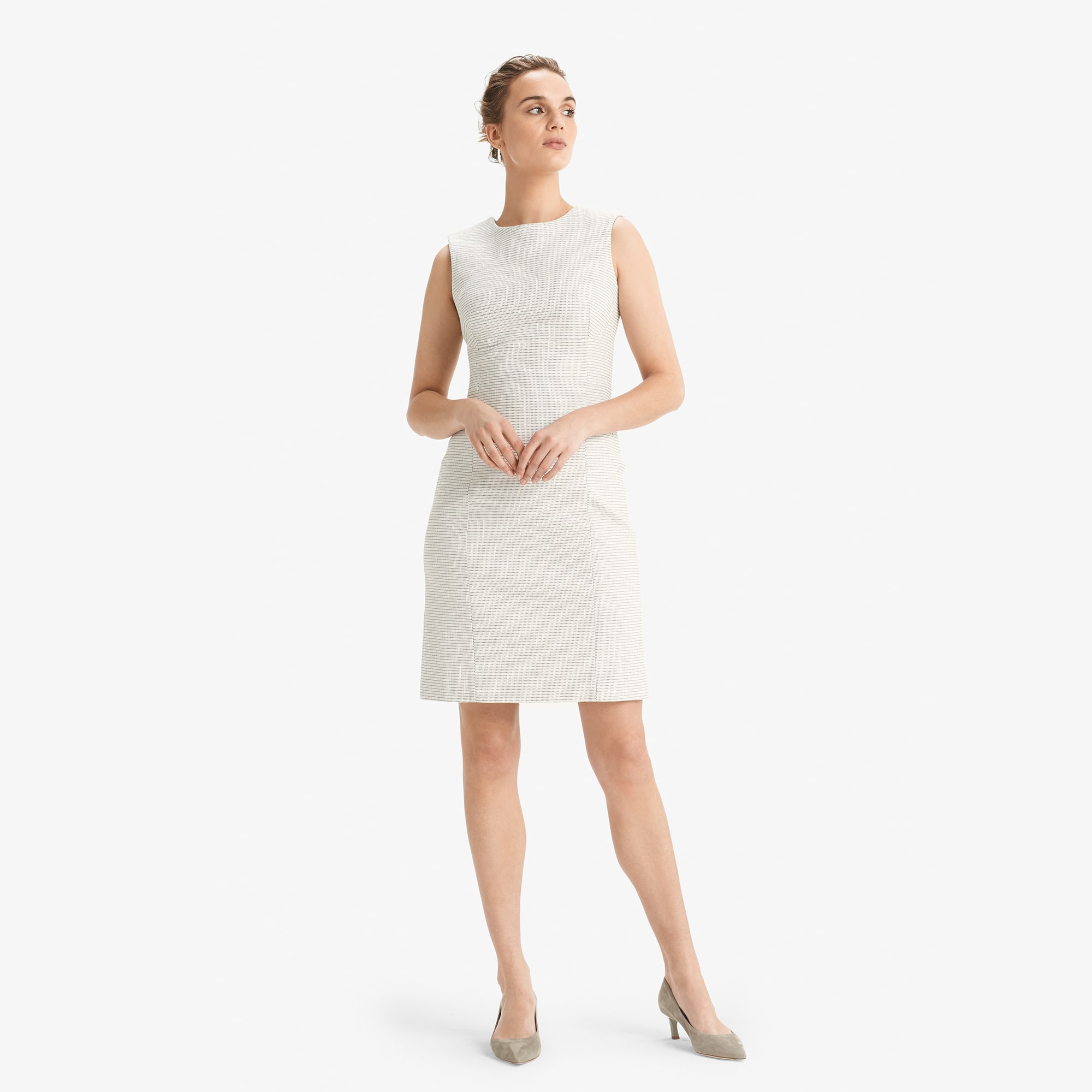 The Shirley Dress—Micro Jacquard - Ivory / Black | M.M.LaFleur