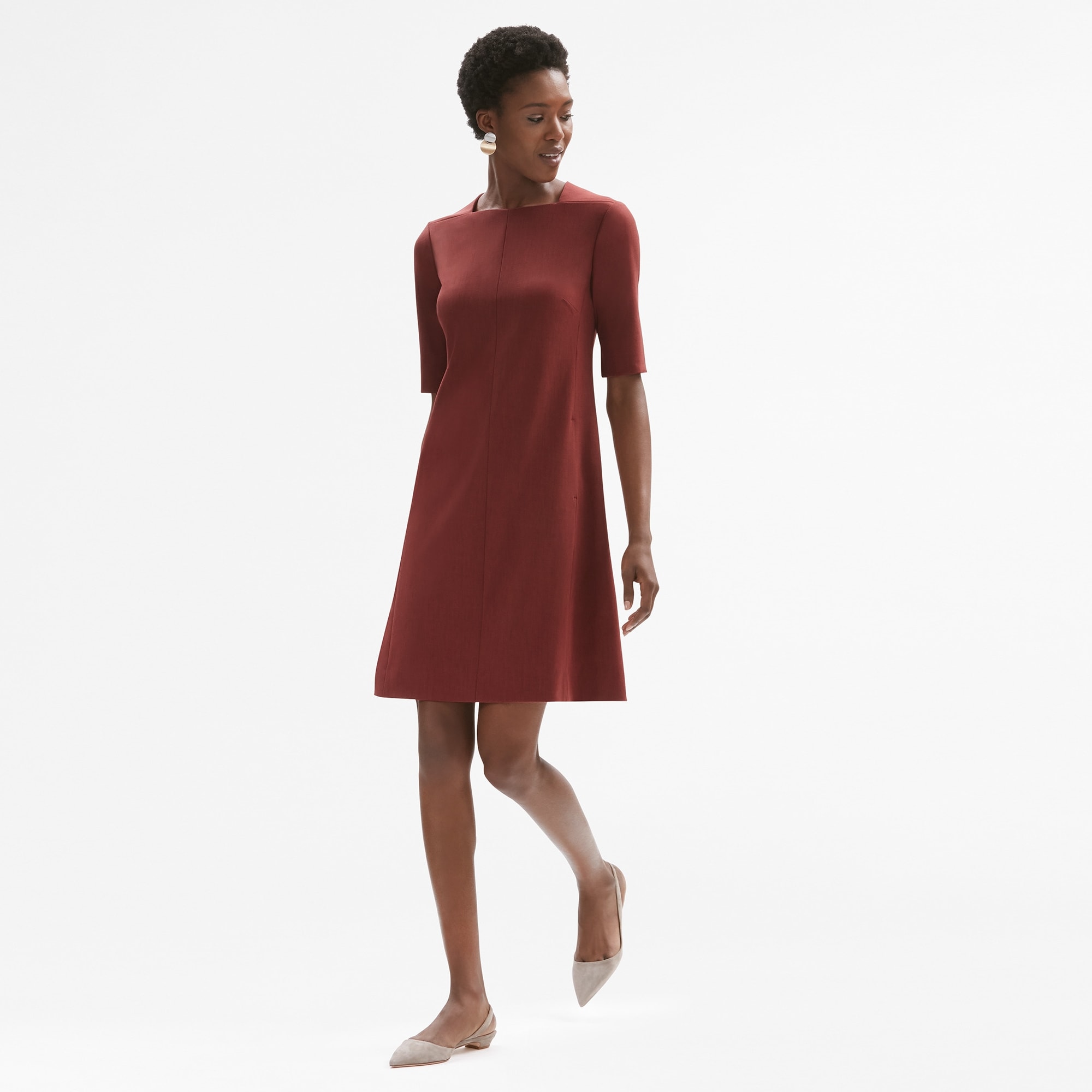 Brick red dress clearance