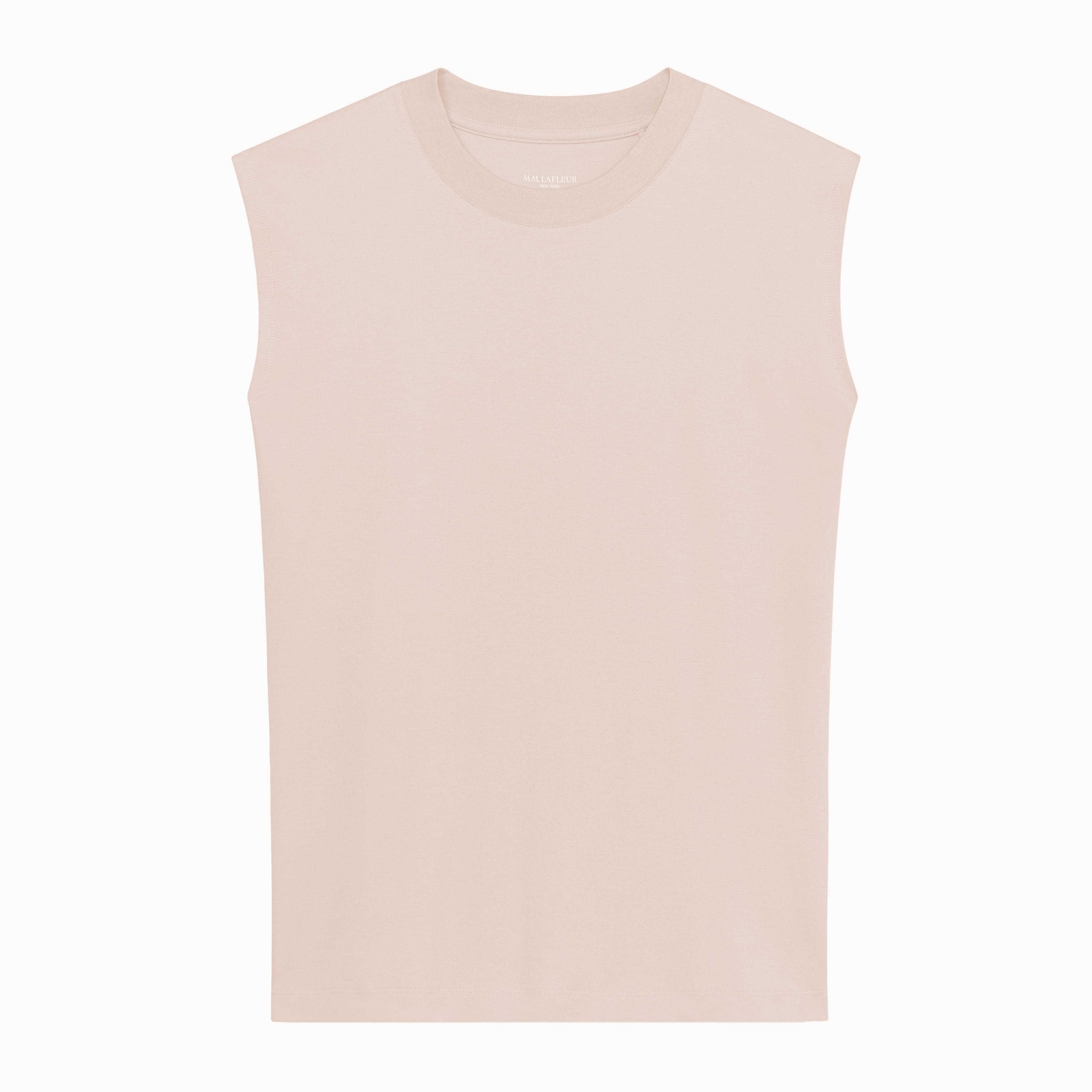 The Alina T-Shirt—Compact Cotton - Dusty Pink | M.M.LaFleur