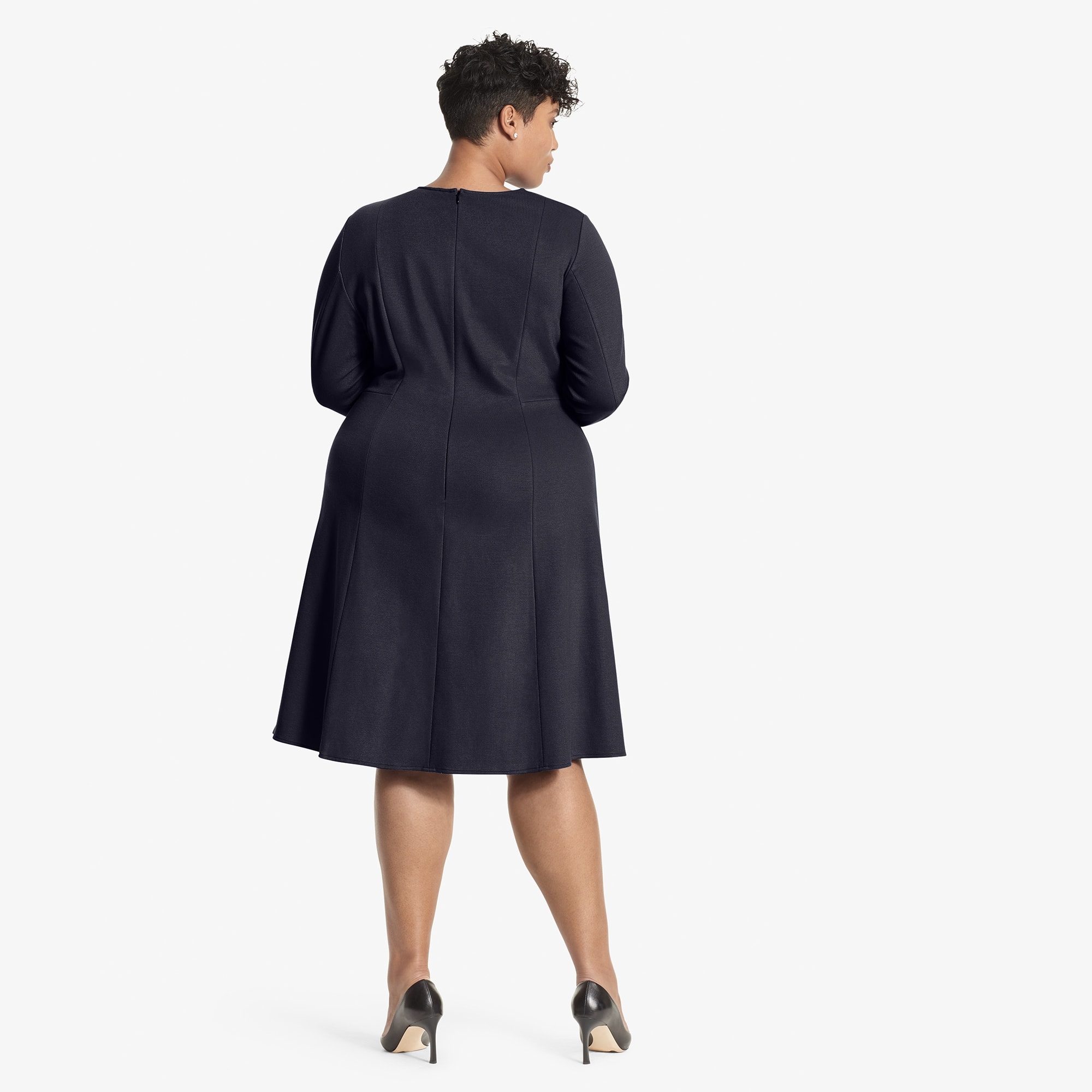 The Ellis Dress—Textured Ponte - Galaxy Blue | M.M.LaFleur