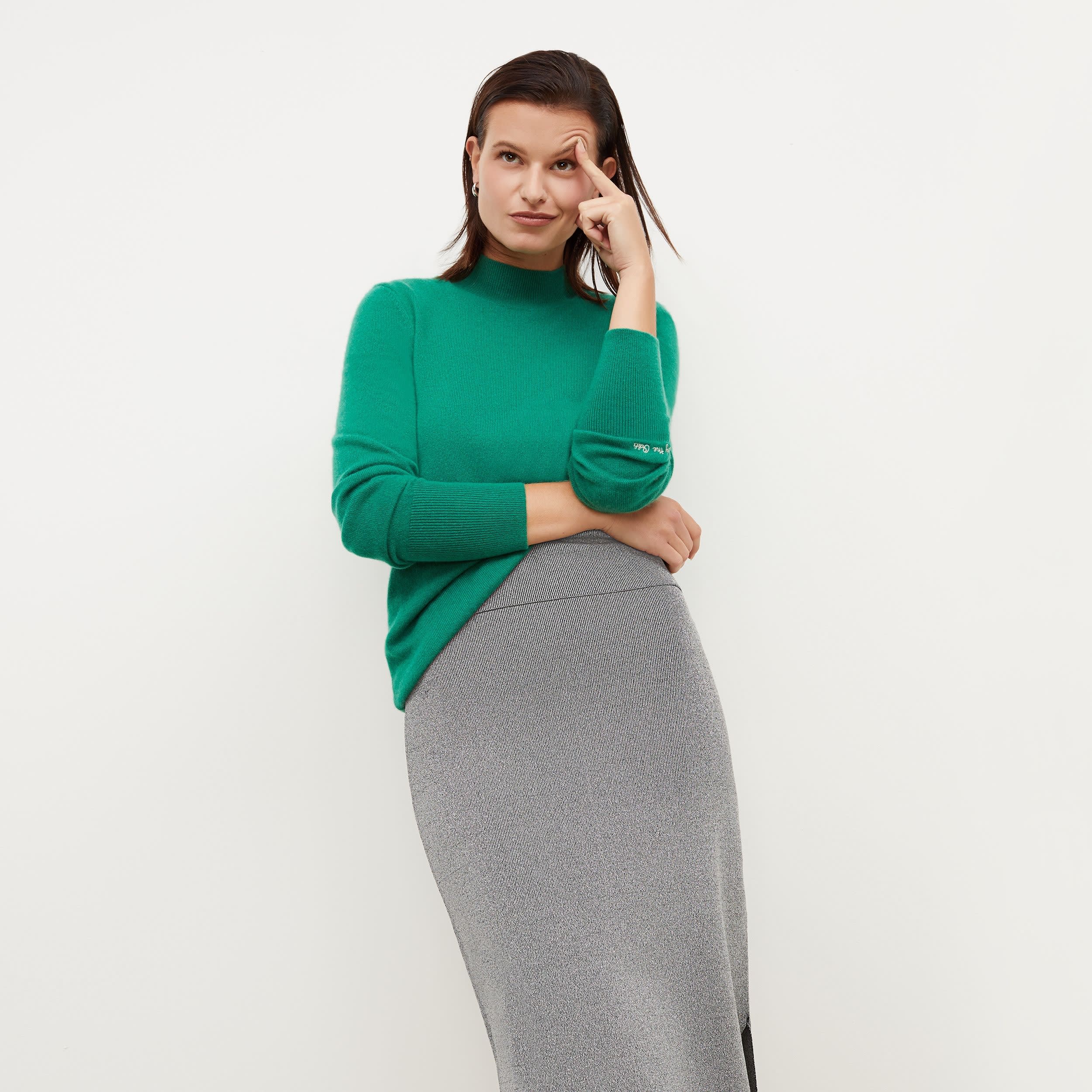 The Luan Sweater—Cashmere - Kelly Green | M.M.LaFleur