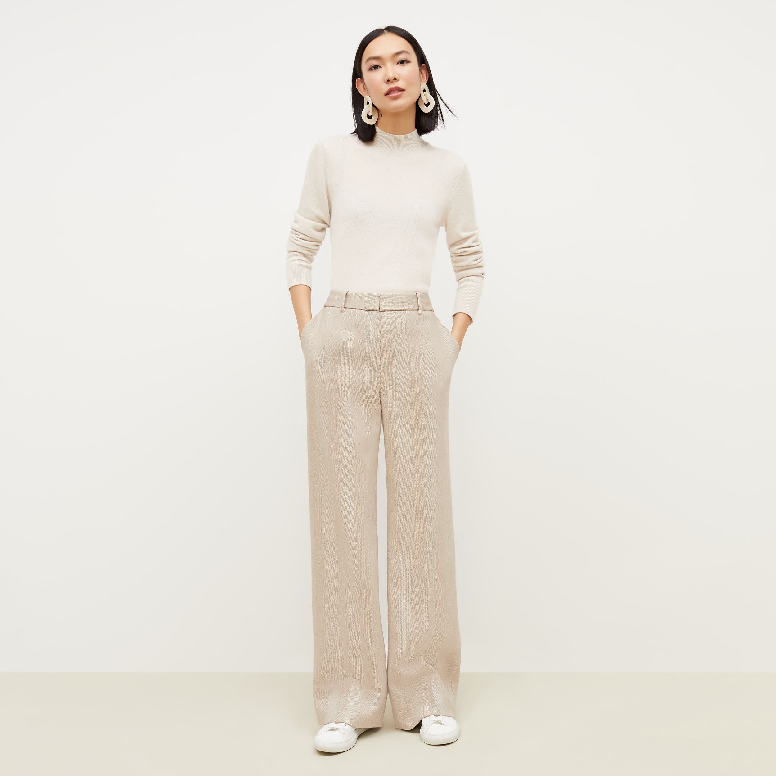 The Luan Sweater—Cashmere - Ivory Melange | M.M.LaFleur