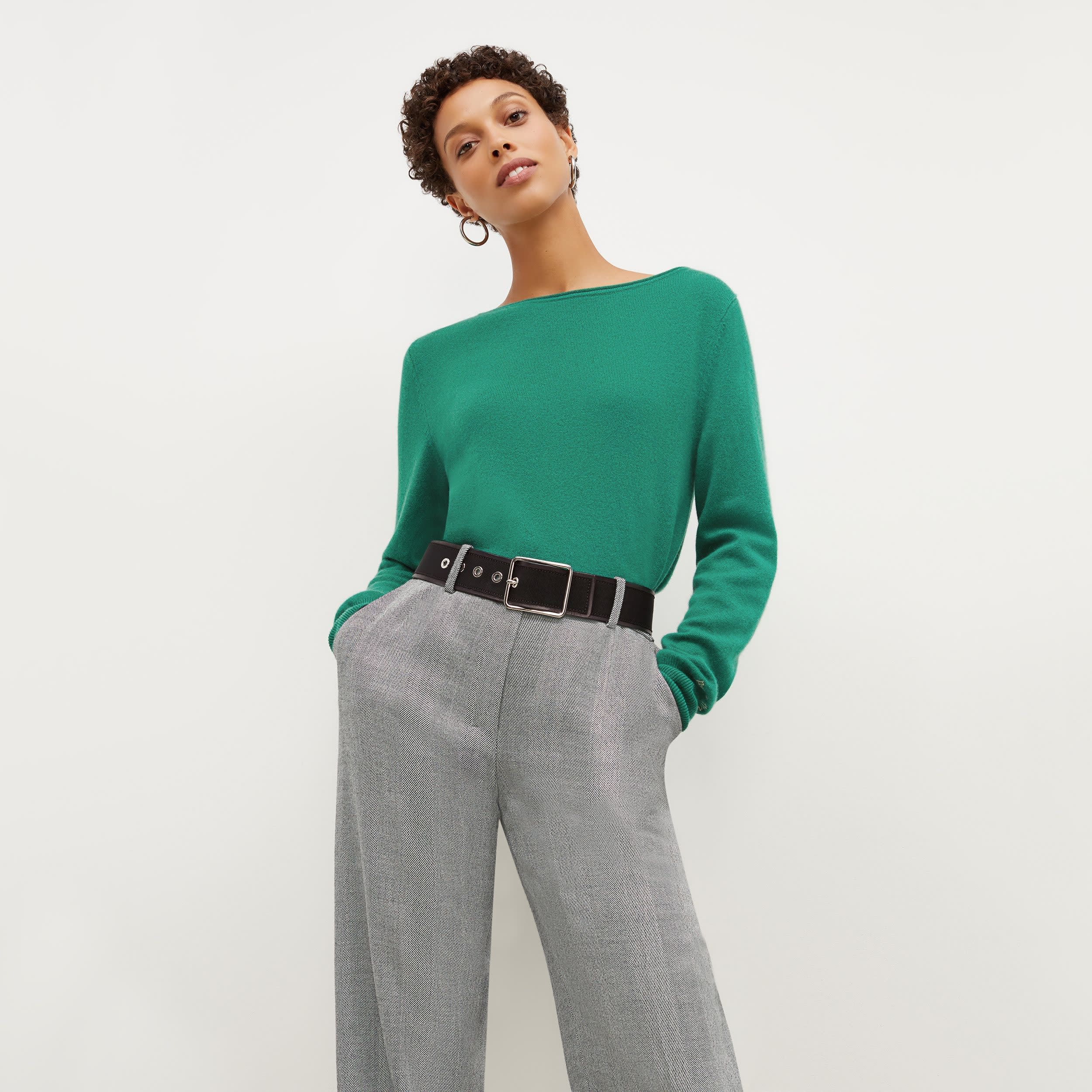 The Marnie Sweater—Cashmere - Kelly Green | M.M.LaFleur