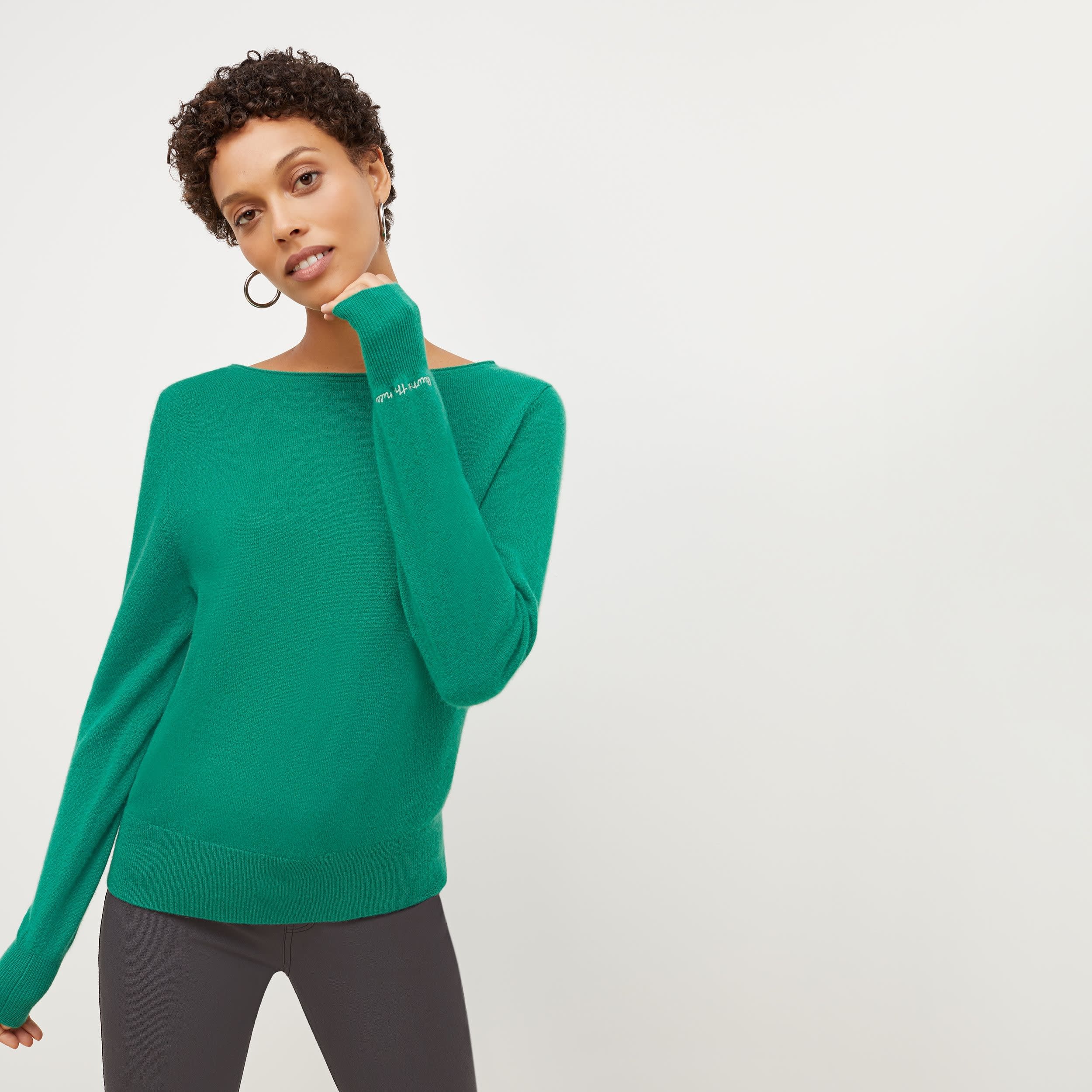 The Marnie Sweater—Cashmere - Kelly Green | M.M.LaFleur