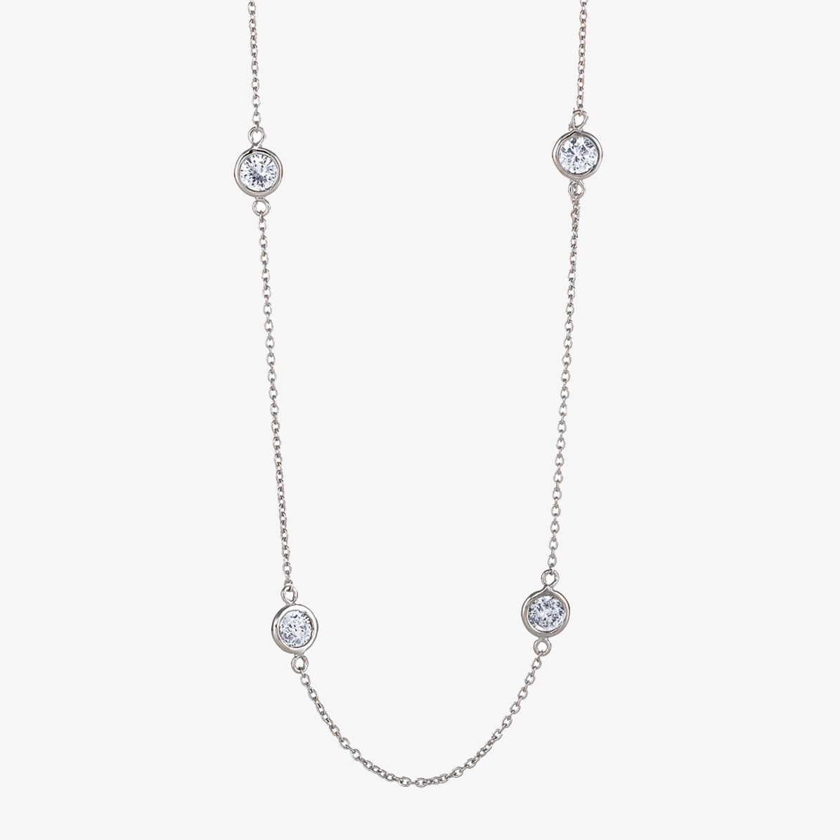 The Five Stone Necklace - Silver | M.M.LaFleur