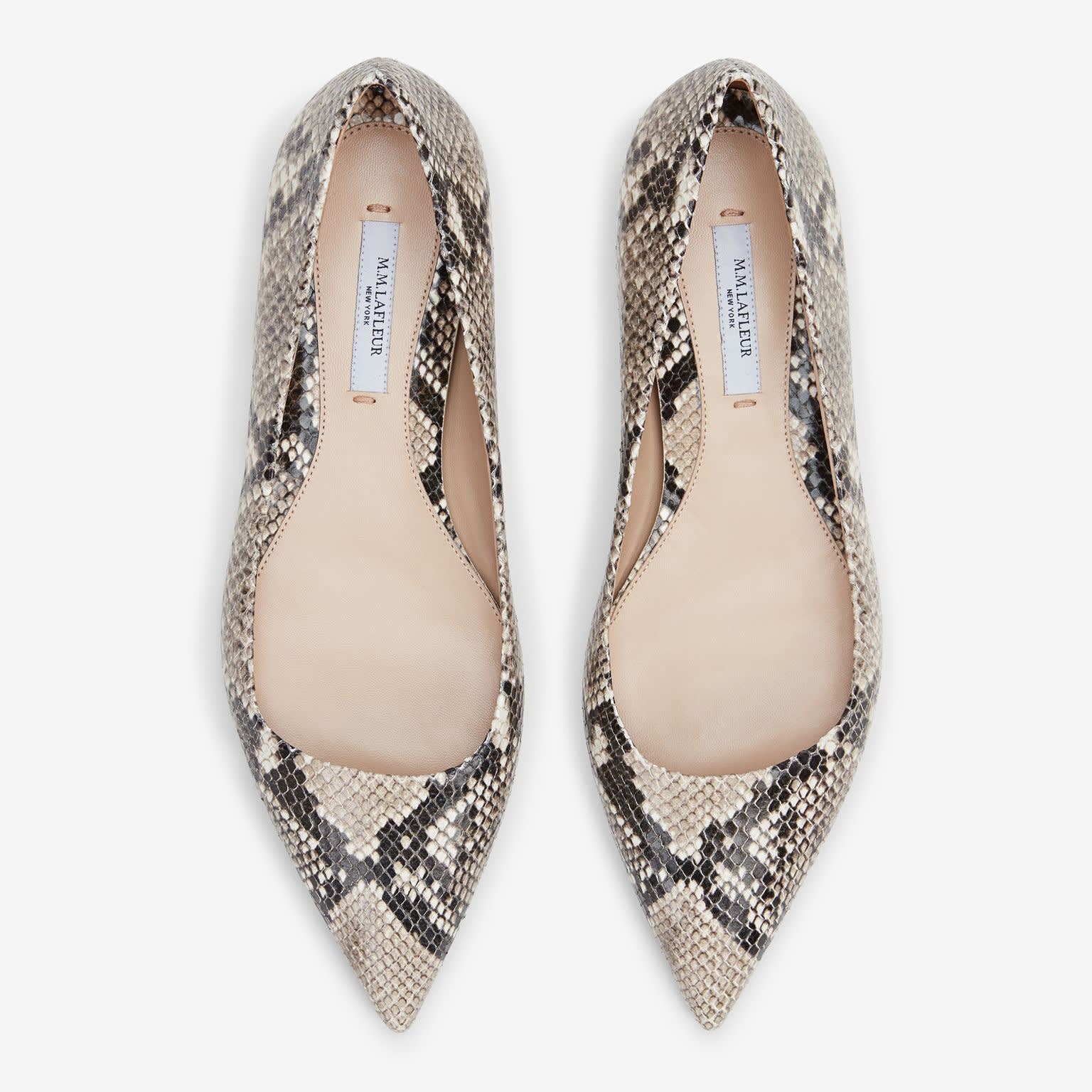 The Rowan FlatâSnakeskin - Black / Ivory | M.M.LaFleur