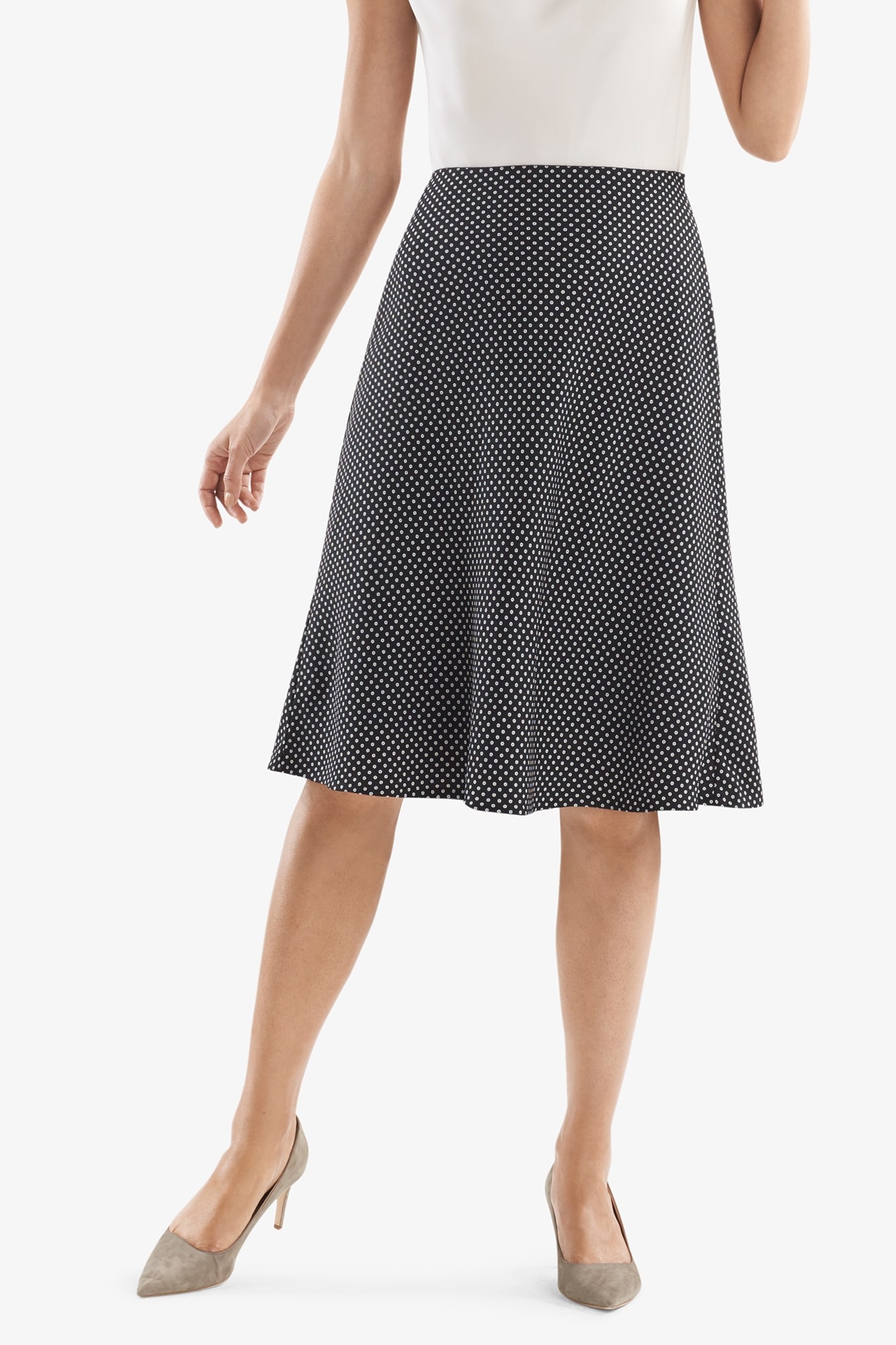 Suffolk Skirt—Royal Checker - Black / Ivory | M.M.LaFleur