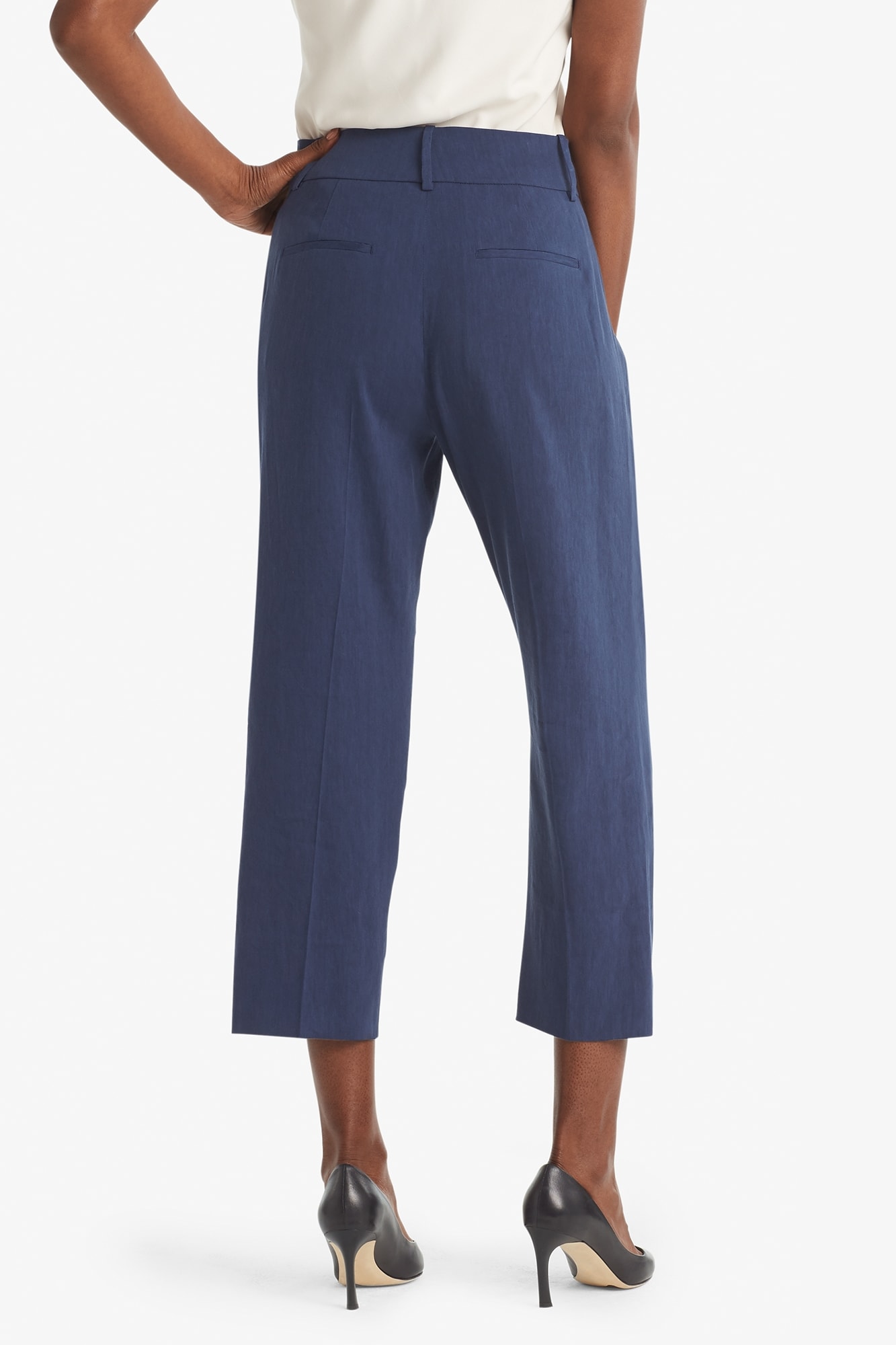 Chester Pant—Stretch Linen - Blueberry | M.M.LaFleur