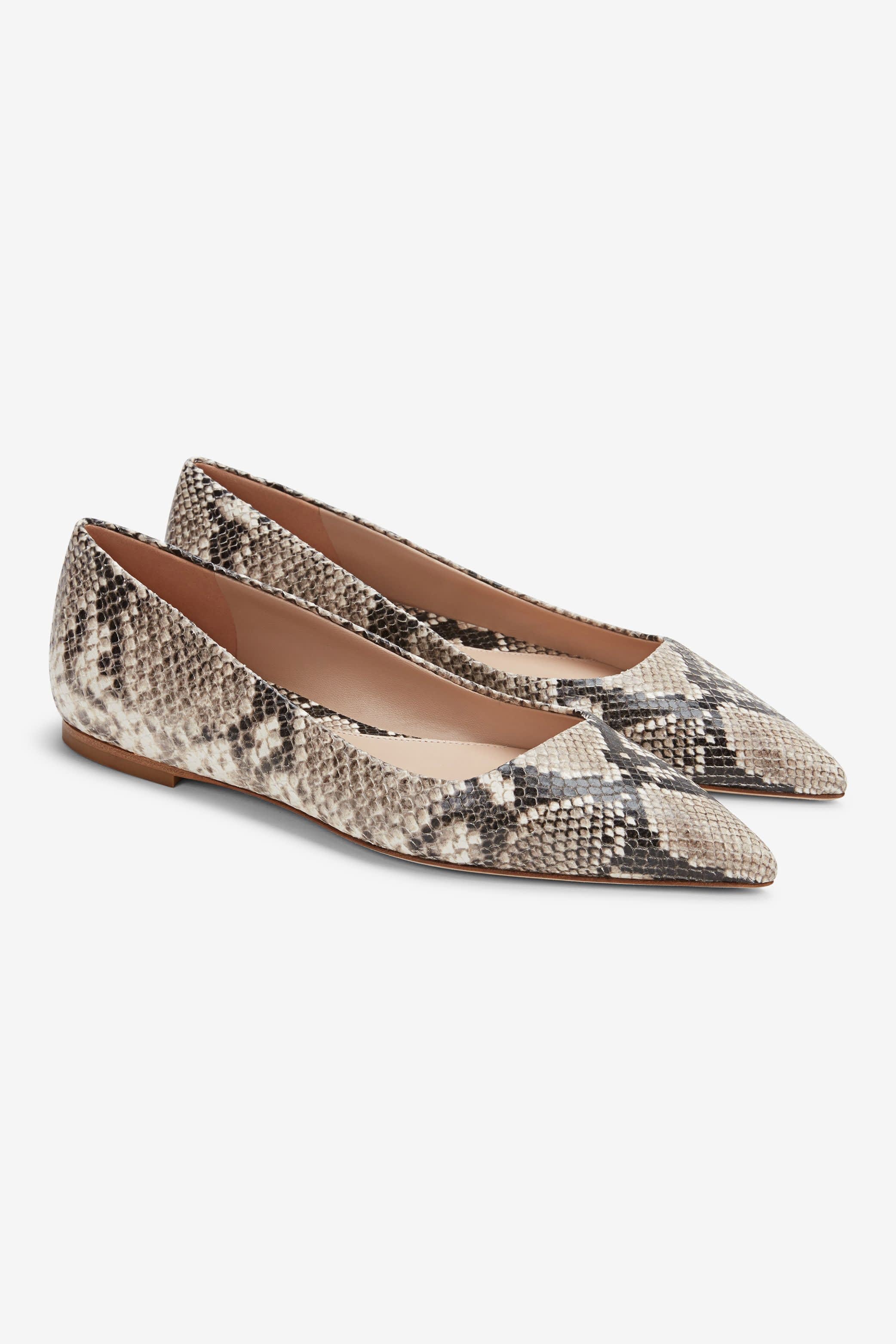 snakeskin flats