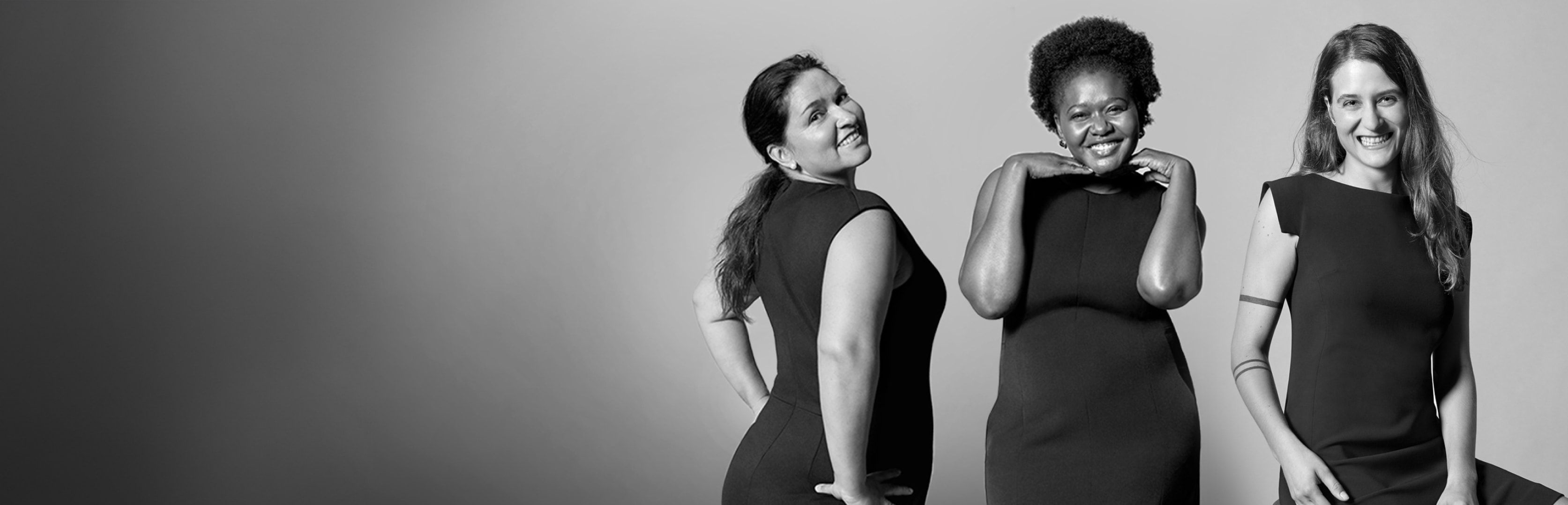 image of three women in dresses
