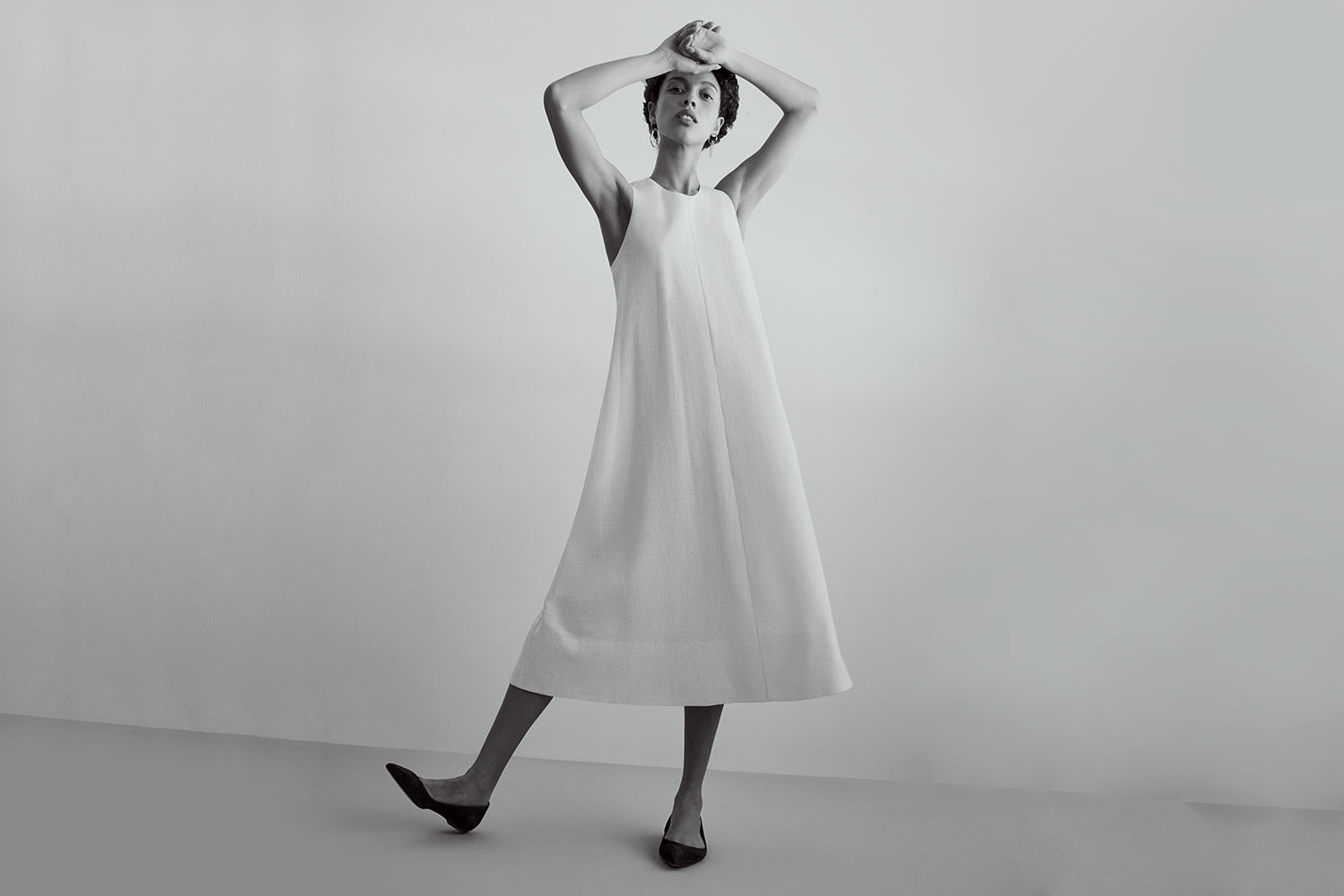 Woman wearing the Fatima dress