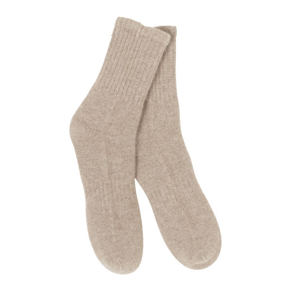 The Cashmere Socks—Heather Oatmeal
