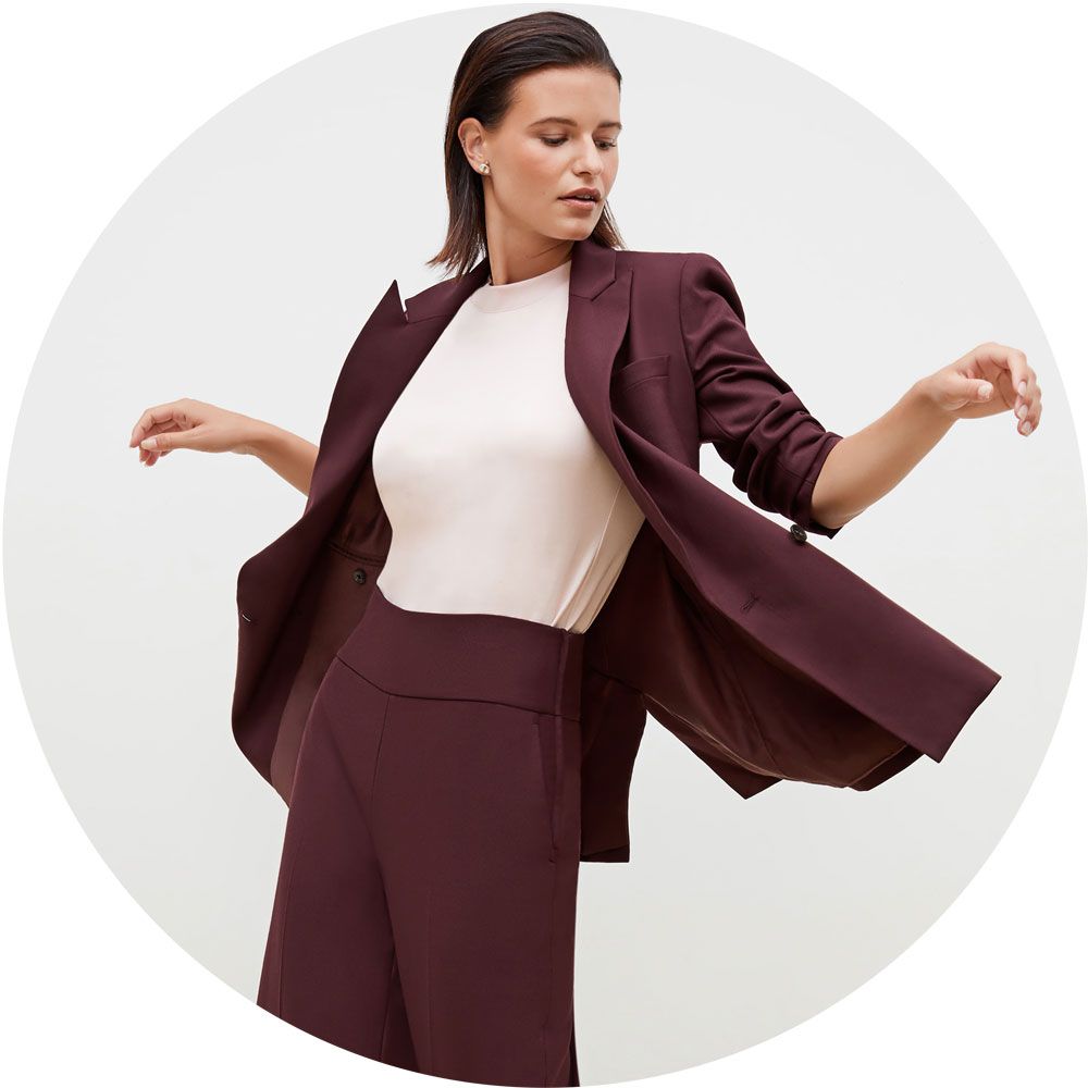O'Hara Boyfriend Blazer - Sharkskin :: Garnet