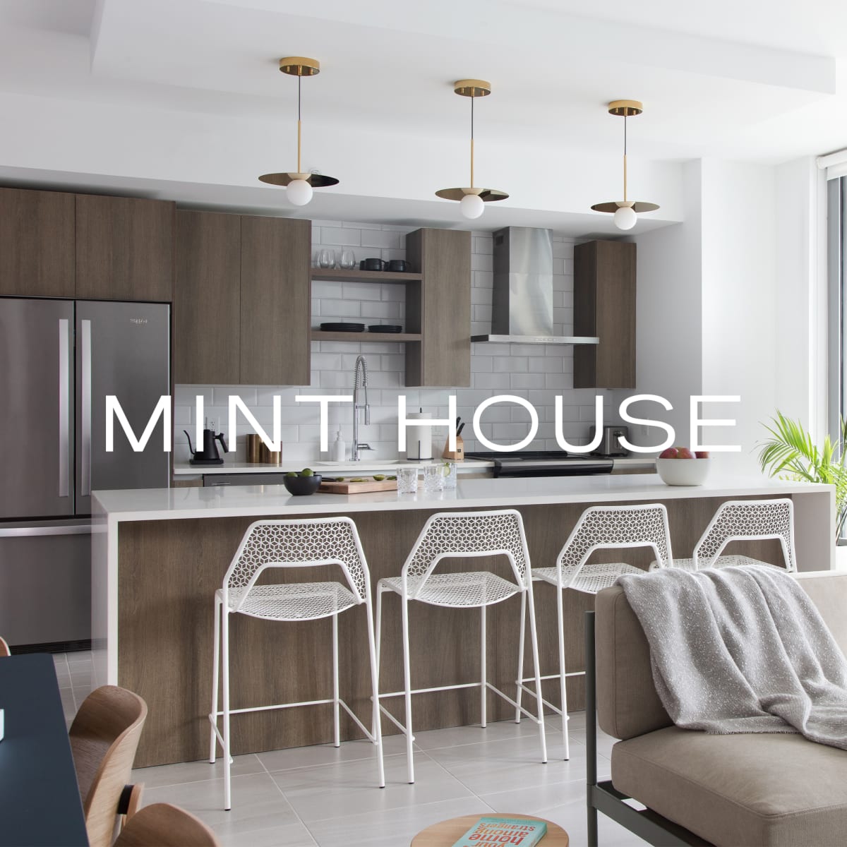 Mint House hotel kitchen + Mint House logo