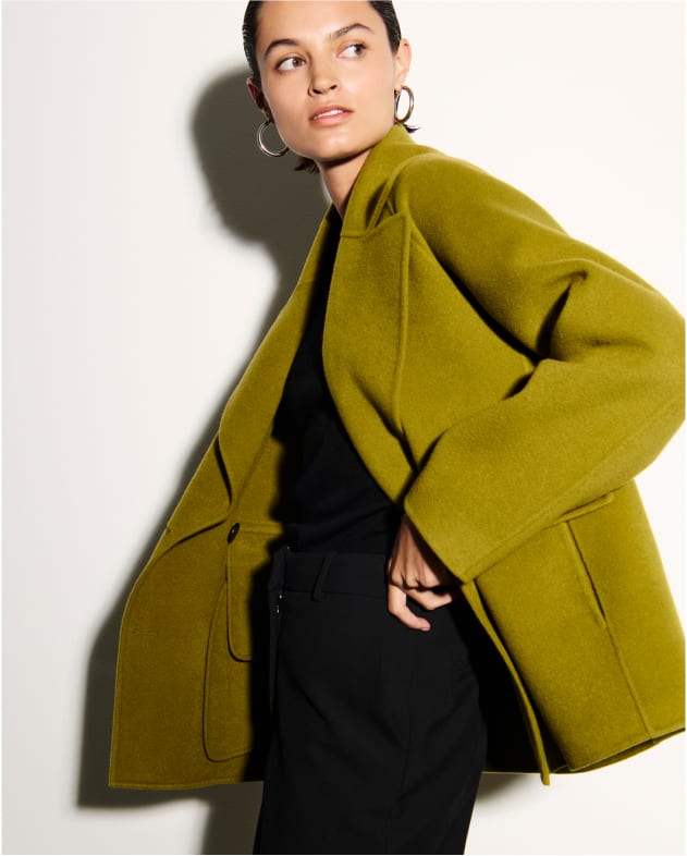 Image of a woman wearing the Callista coat