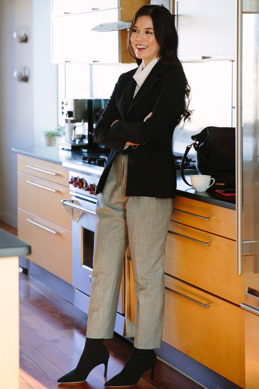 Woman wearing Lana boots