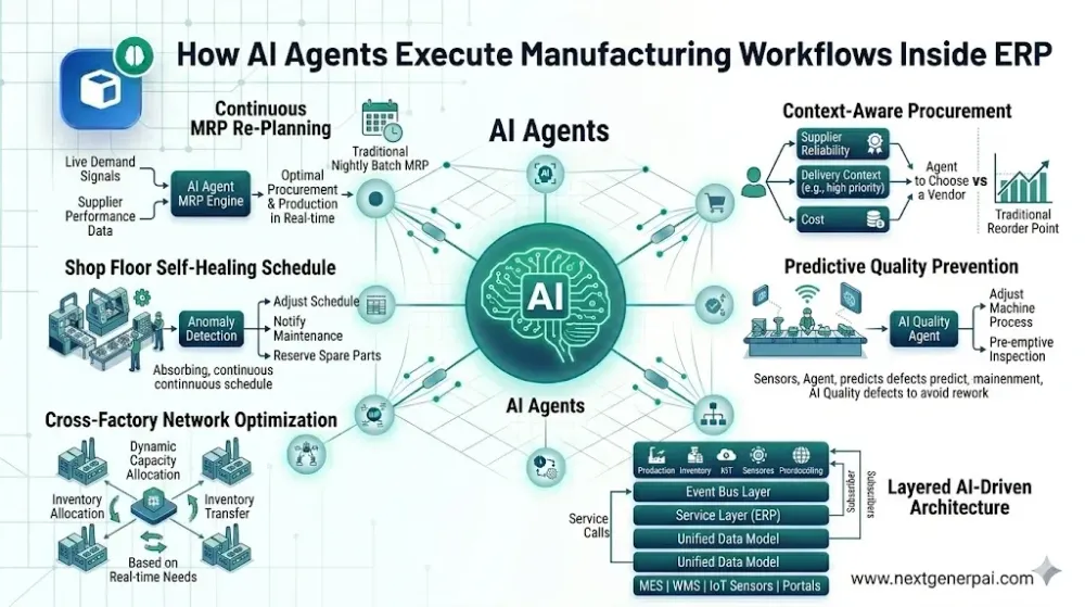 How AI Agents Execute Manufacturing Workflows Inside ERP