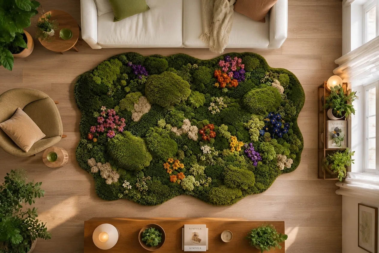 Botanical & Moss handmade rug