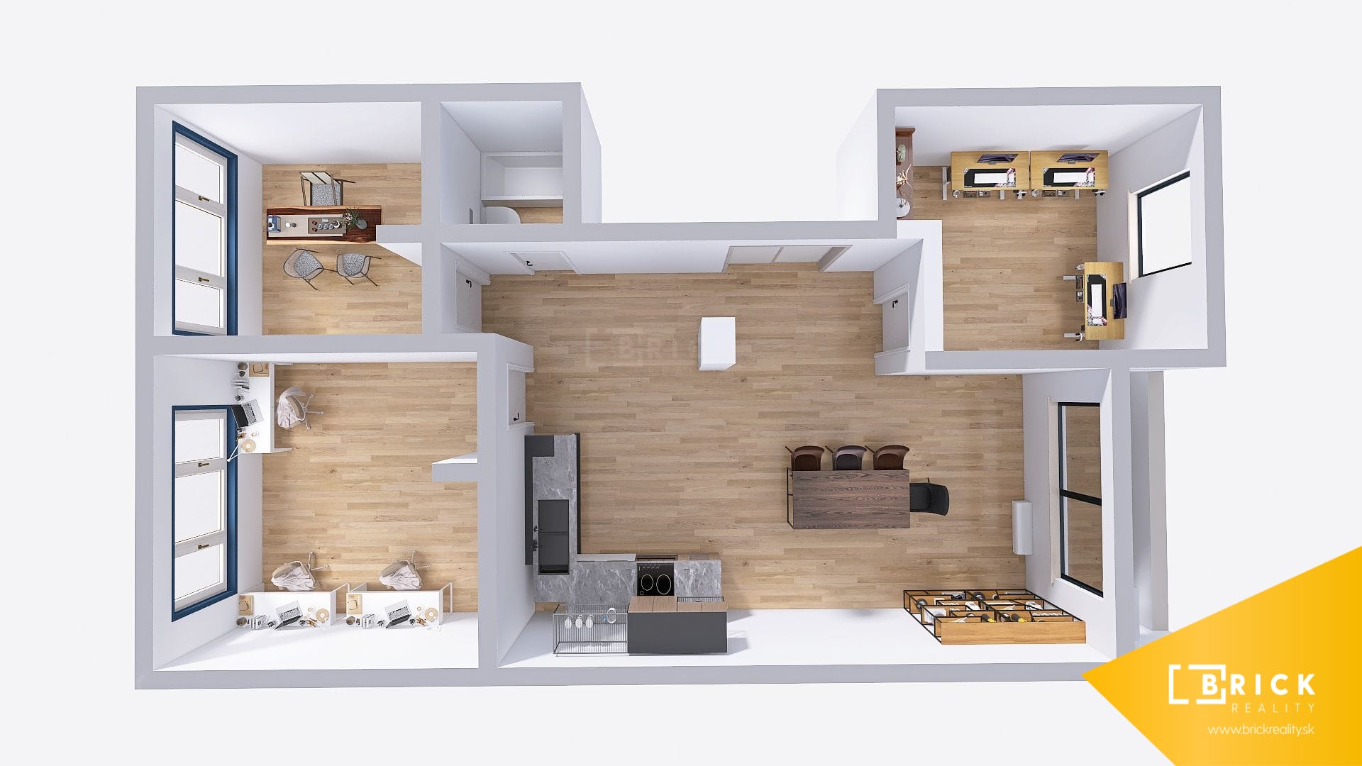 PRENÁJOM: 4 izbový byt, 82m2+balkón, J. Hronca 16 - Bratislava