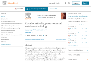 Extended criticality, phase spaces and enablement in biology