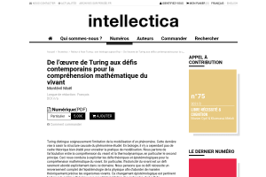 De l’œuvre de turing aux défis contemporains pour la compréhension mathématique du vivant