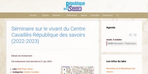 Cover slide from the talk “Séminaire sur le vivant 2022-2023”