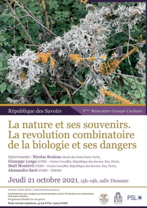 Cover slide from the talk “Disruption et combinatoire en biologie”