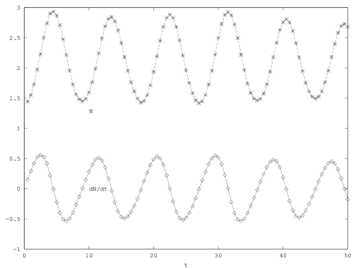 Demographic dynamics in the second order model (equation 2).